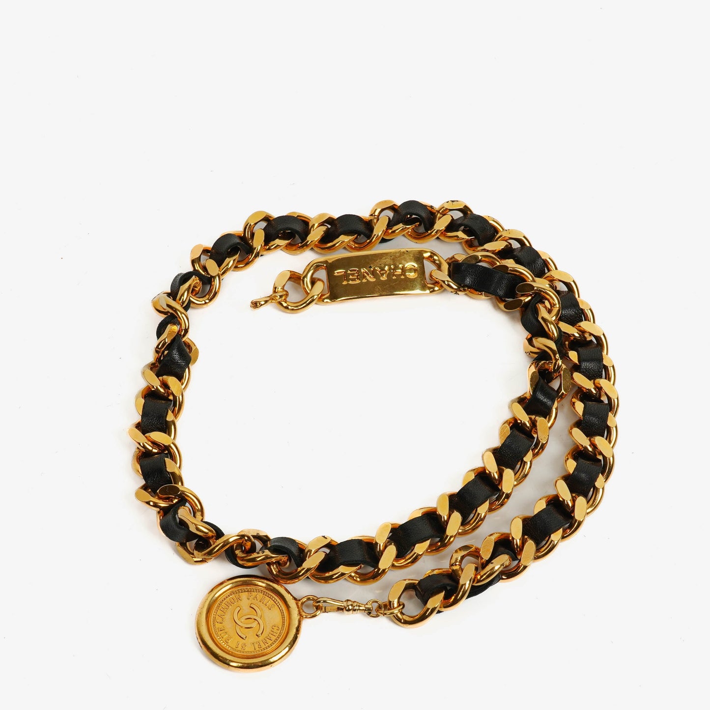 Chanel Coco Mark Leather Chain Belt