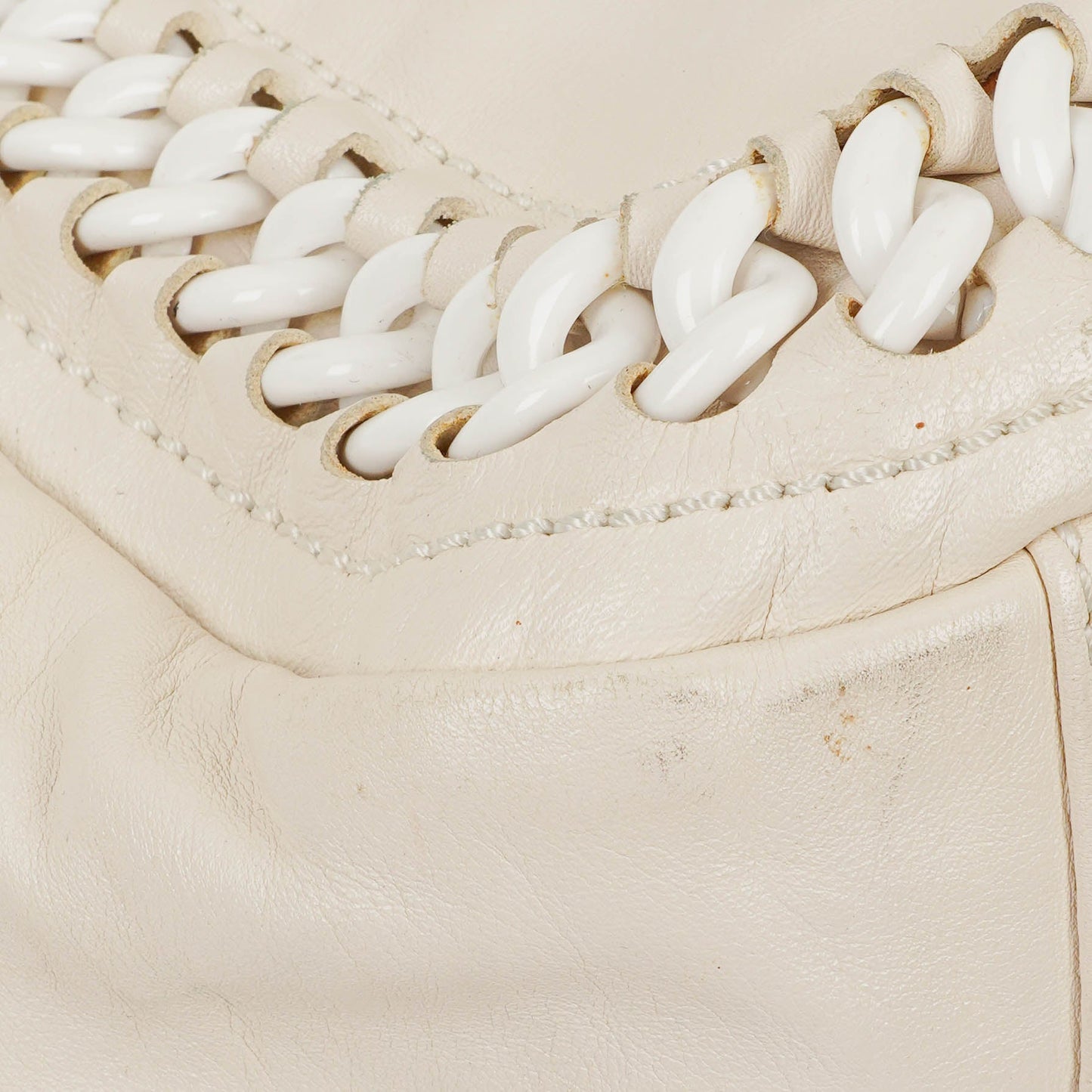Chanel Crinkled Patent Modern White Plastic Chain Flap Bag