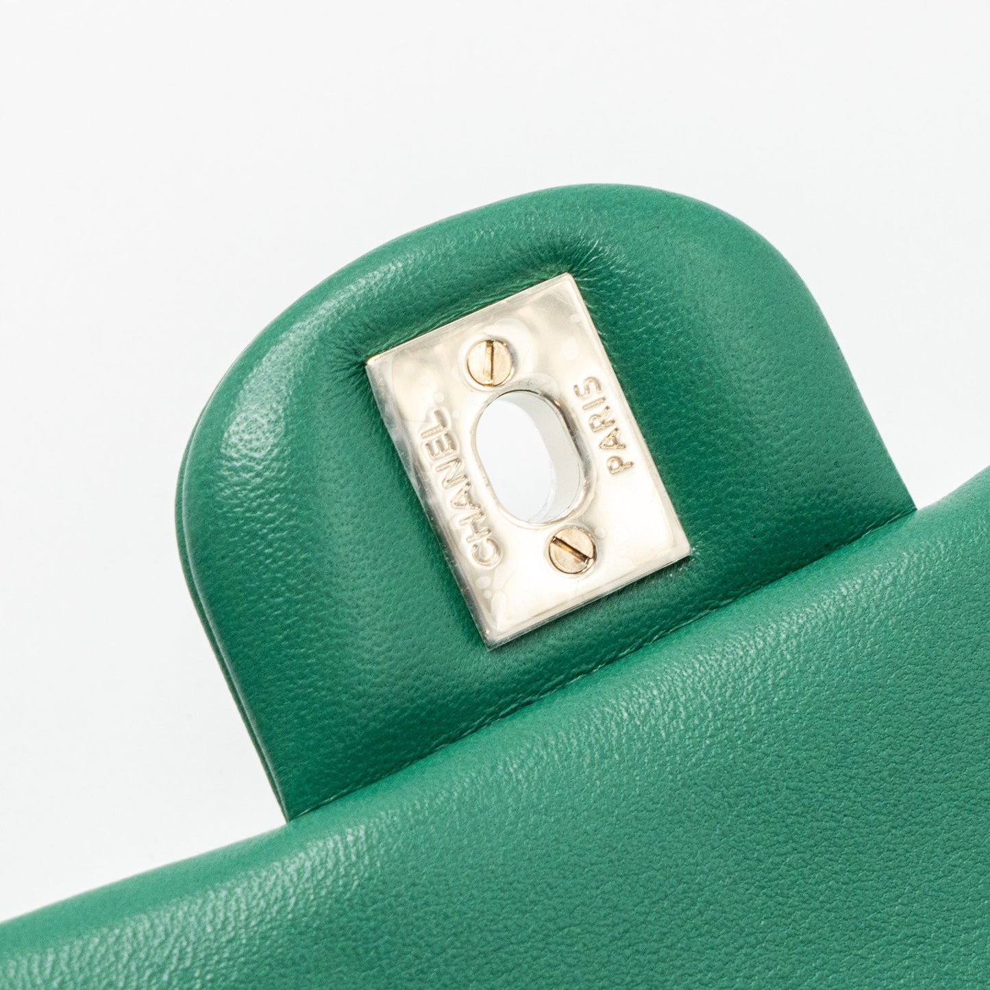 Chanel Top Handle Mini Flap Bag with Chain Lambskin Green L (Microchip)