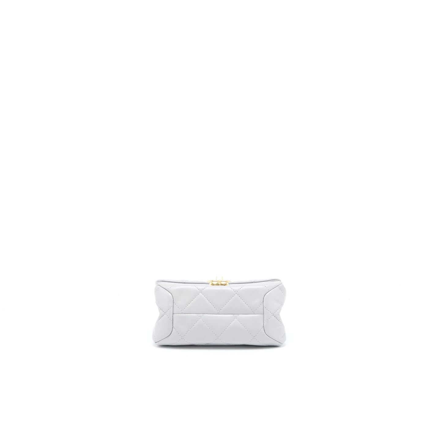 Chanel Quilted Mini Flap Bag Lambskin Light Grey  (Microchip)