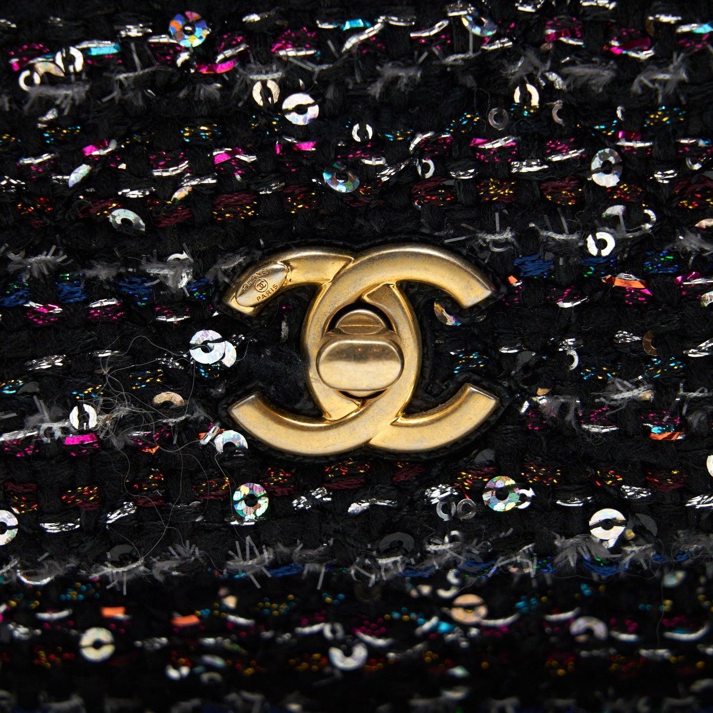 Chanel small tweed coco handle 24cm black