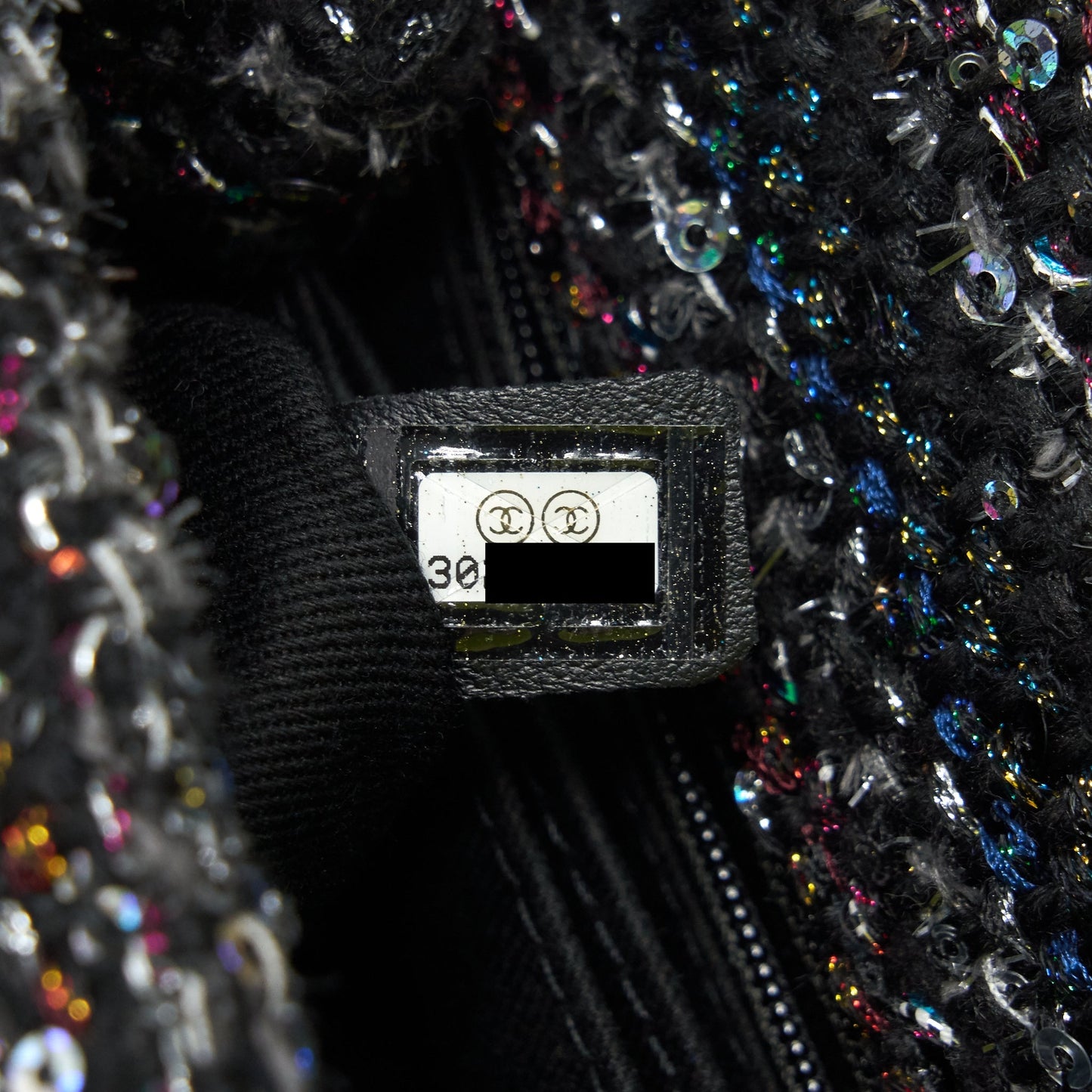 Chanel small tweed coco handle 24cm black