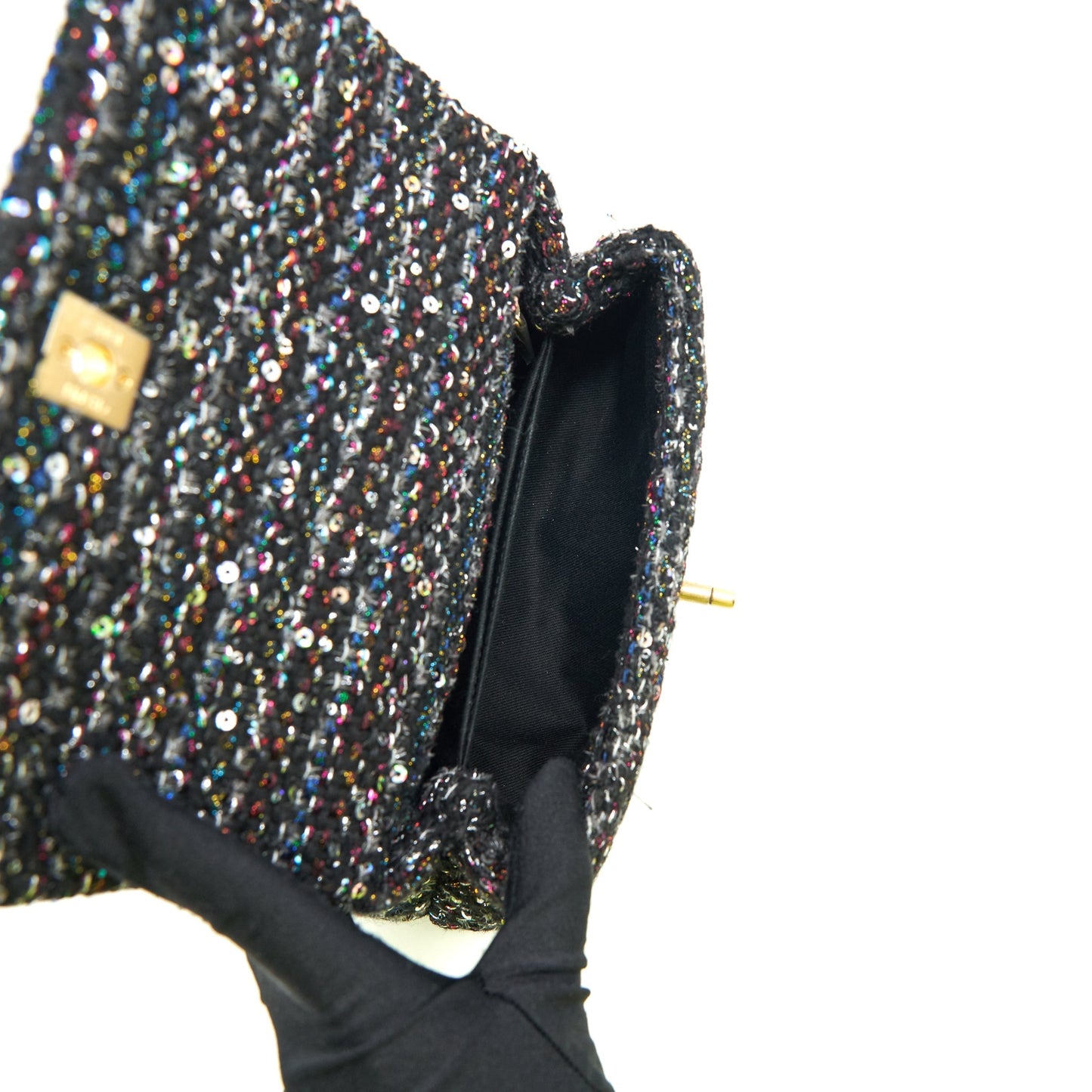 Chanel small tweed coco handle 24cm black