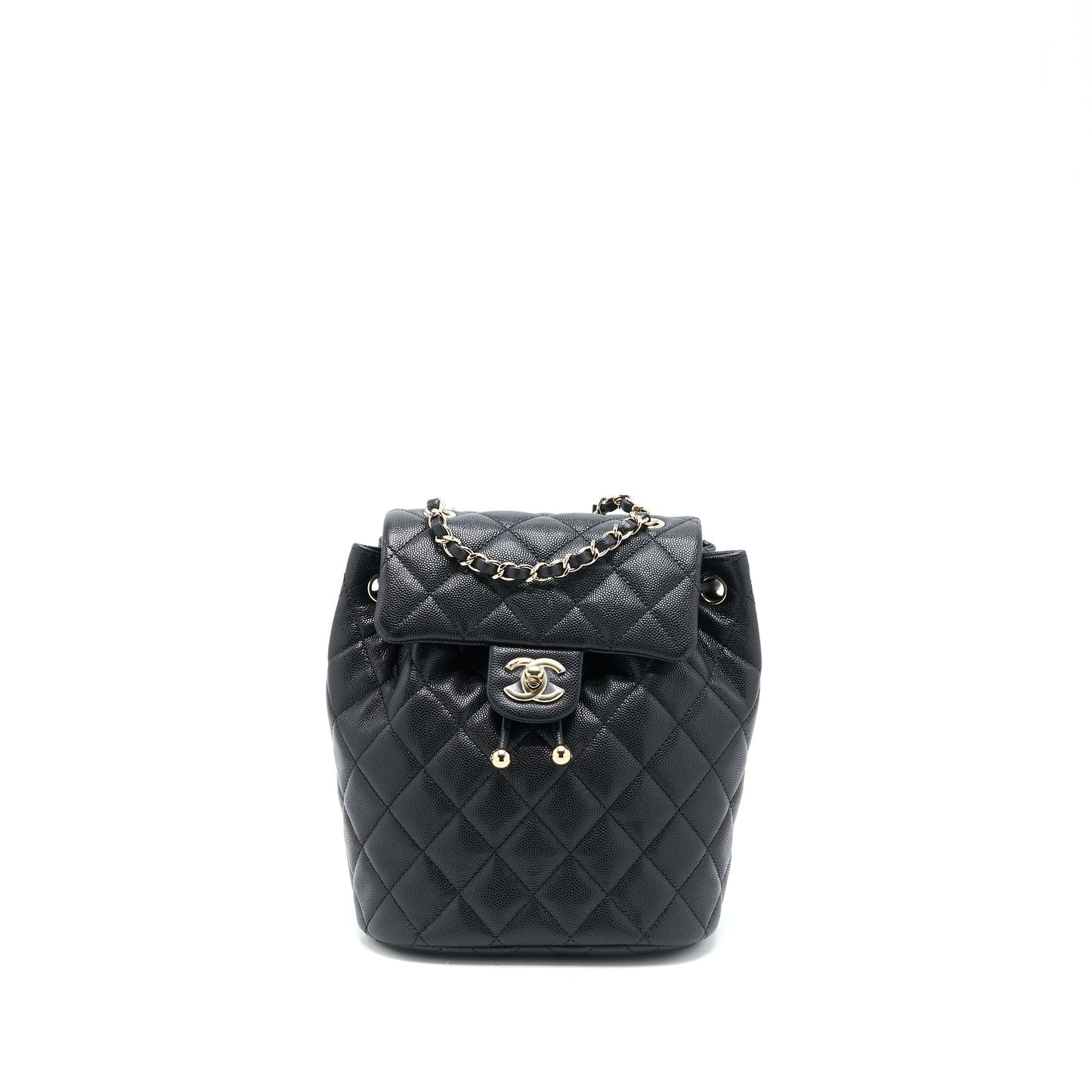 Chanel 23s Mini Flap Backpack Caviar Black L (Microchip)