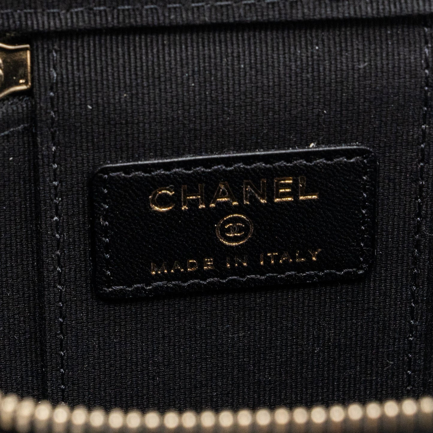 Chanel Top Handle Mini Vanity Case with chains Lambskin Black L