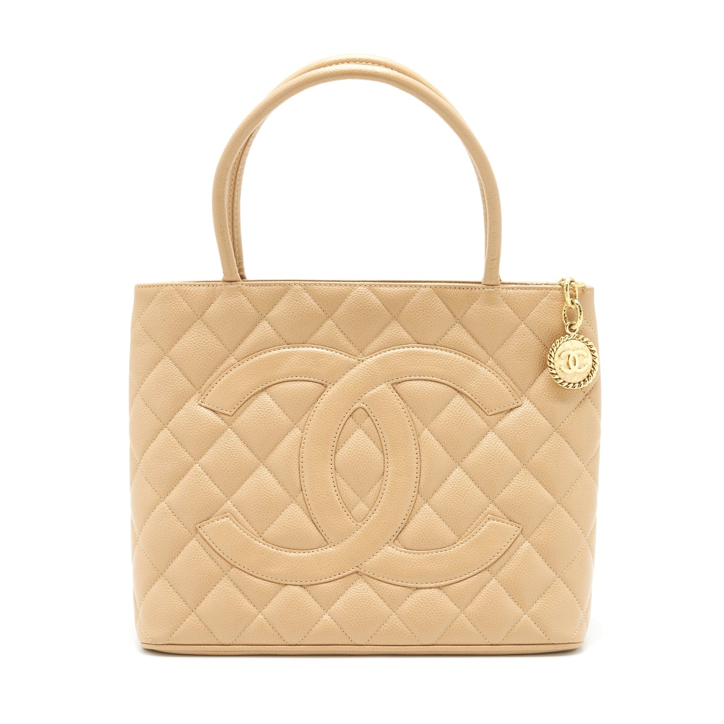 Chanel  Medallion Tote Bag Caviar Beige