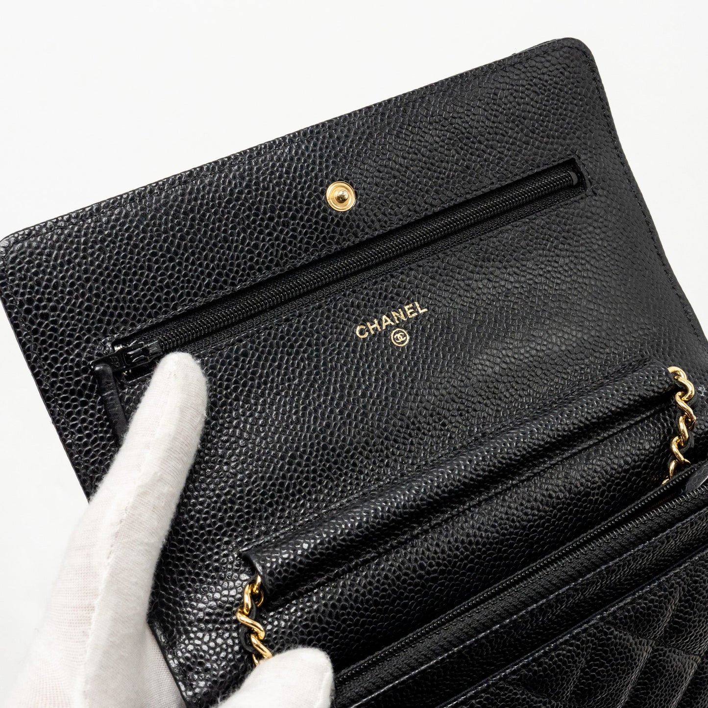 CHANEL Classic Wallet On Chain Caviar Black