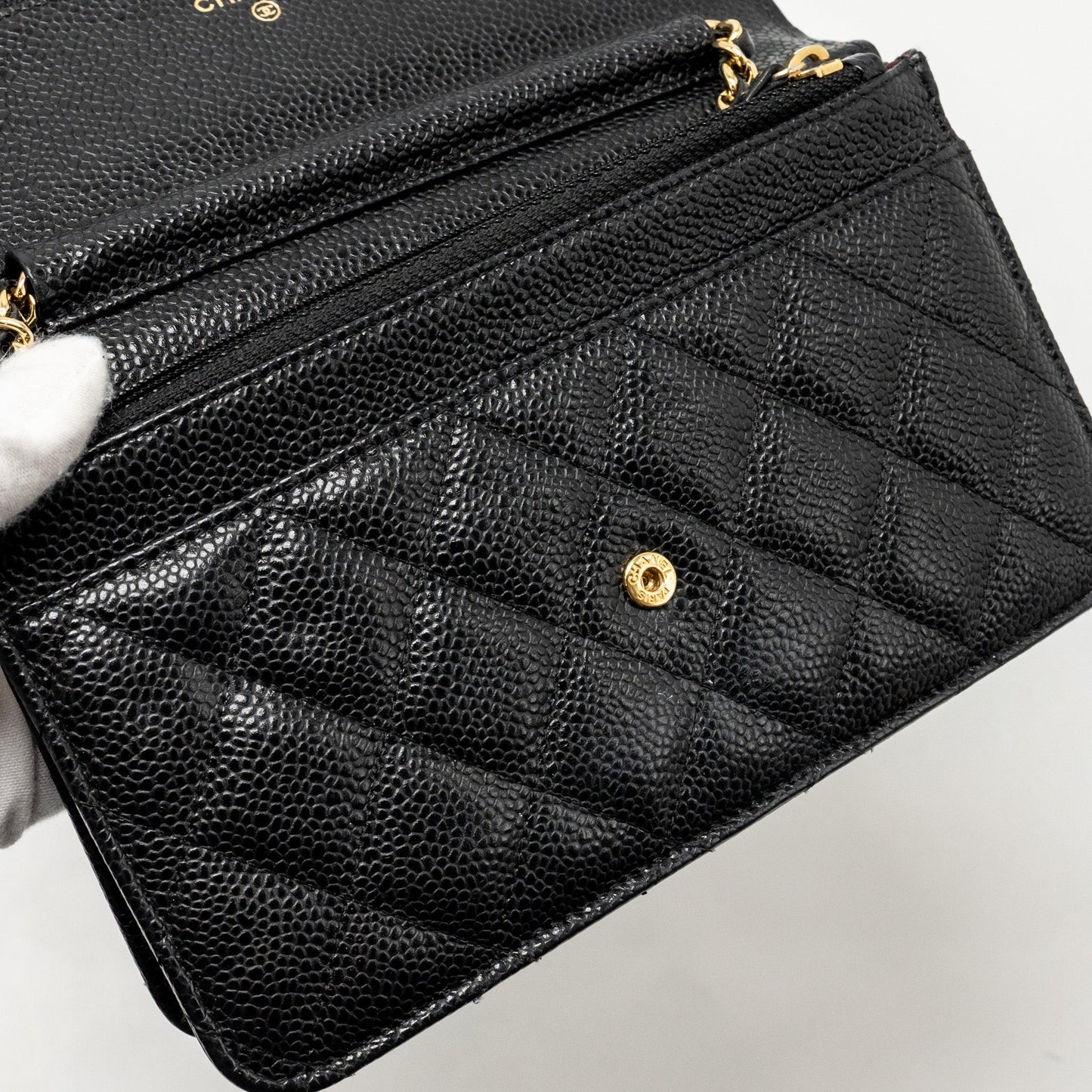 CHANEL Classic Wallet On Chain Caviar Black