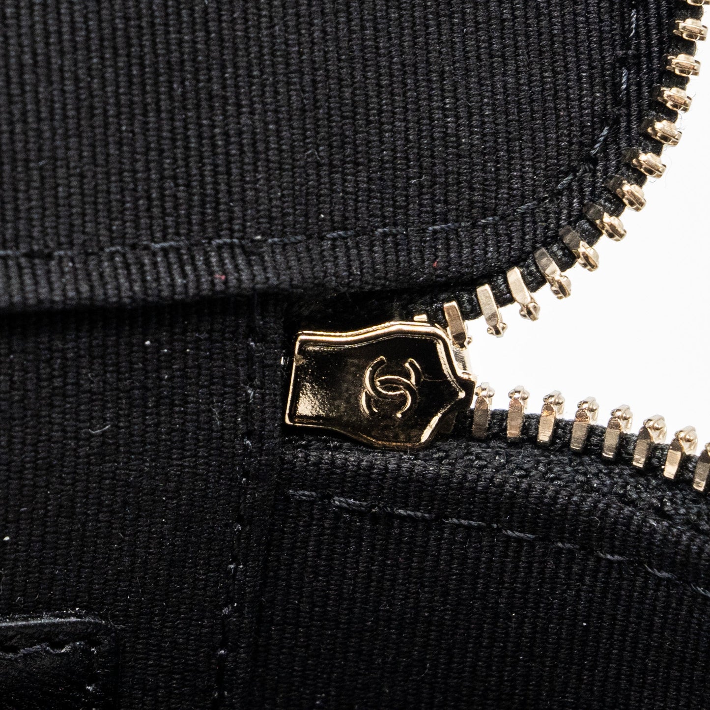 Chanel Top Handle Mini Vanity Case with chains Lambskin Black L