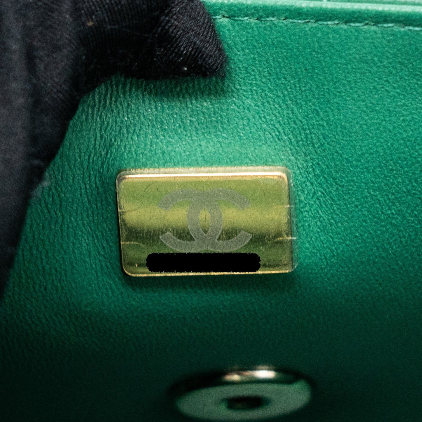 Chanel Top Handle Mini Flap Bag with Chain Lambskin Green L (Microchip)