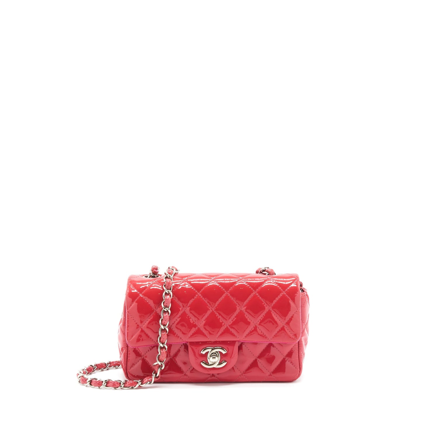 Chanel Mini Rectangular Flap Bag Patent Pink