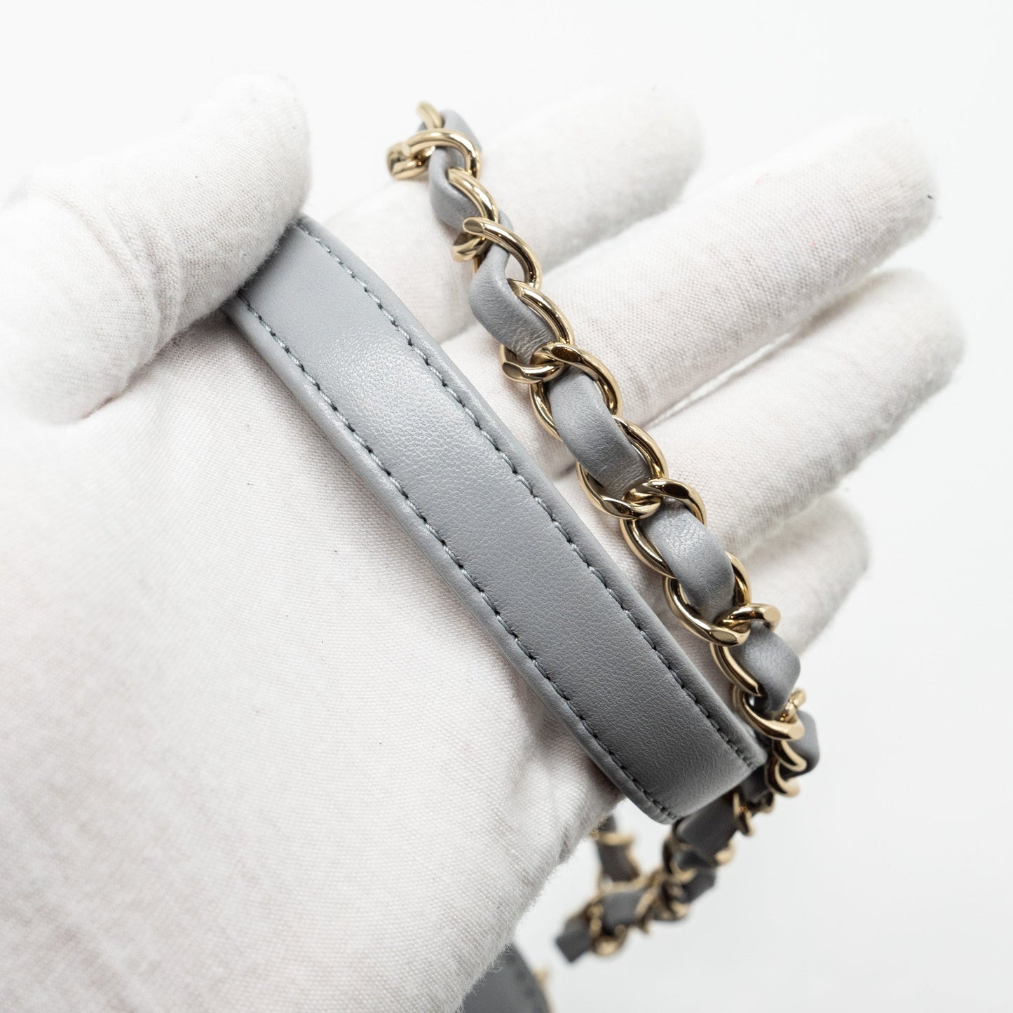 CHANEL Trendy CC Top Handle Vanity With Chain Lambskin Grey L