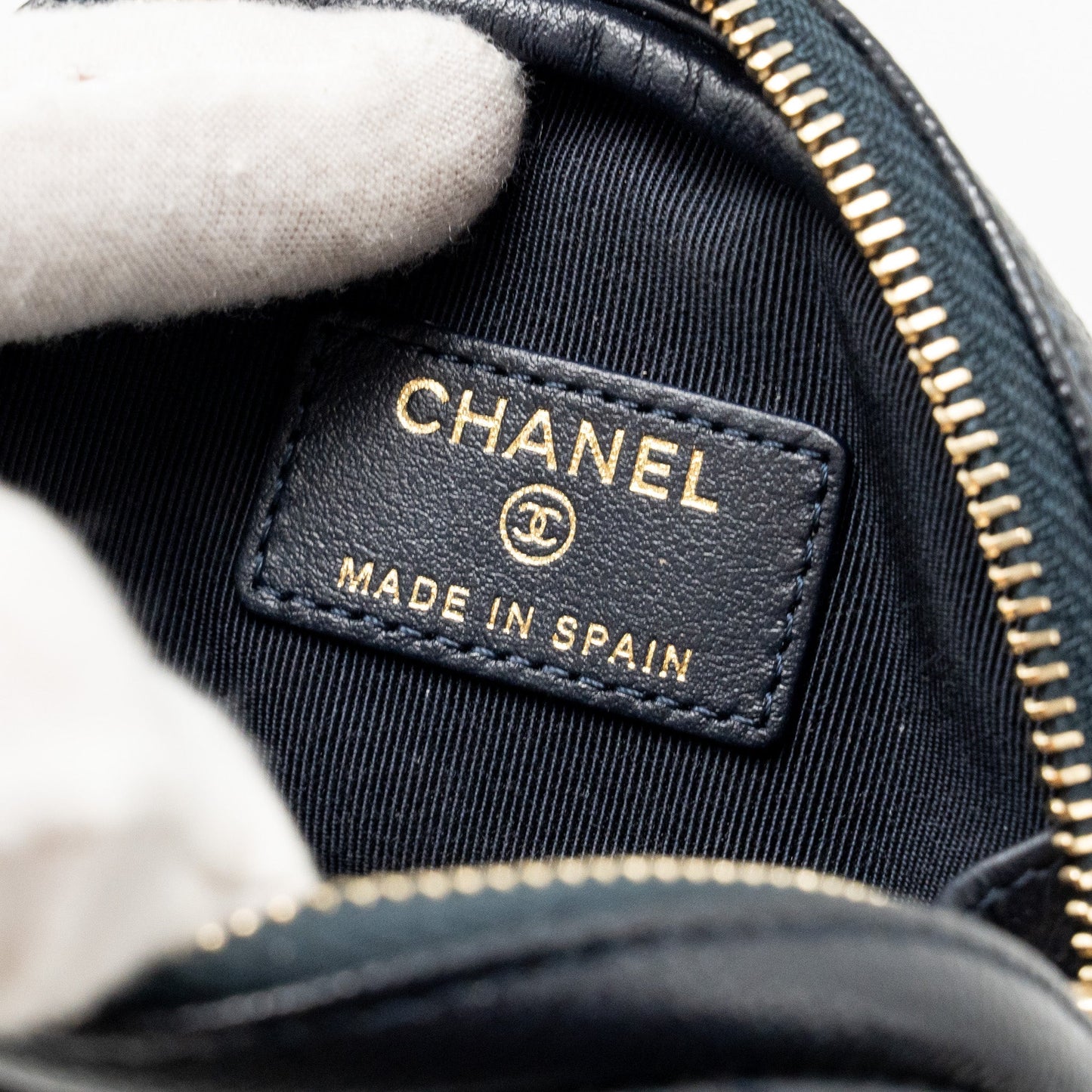 Chanel Mini Zipper Coin Purse Caviar Navy L