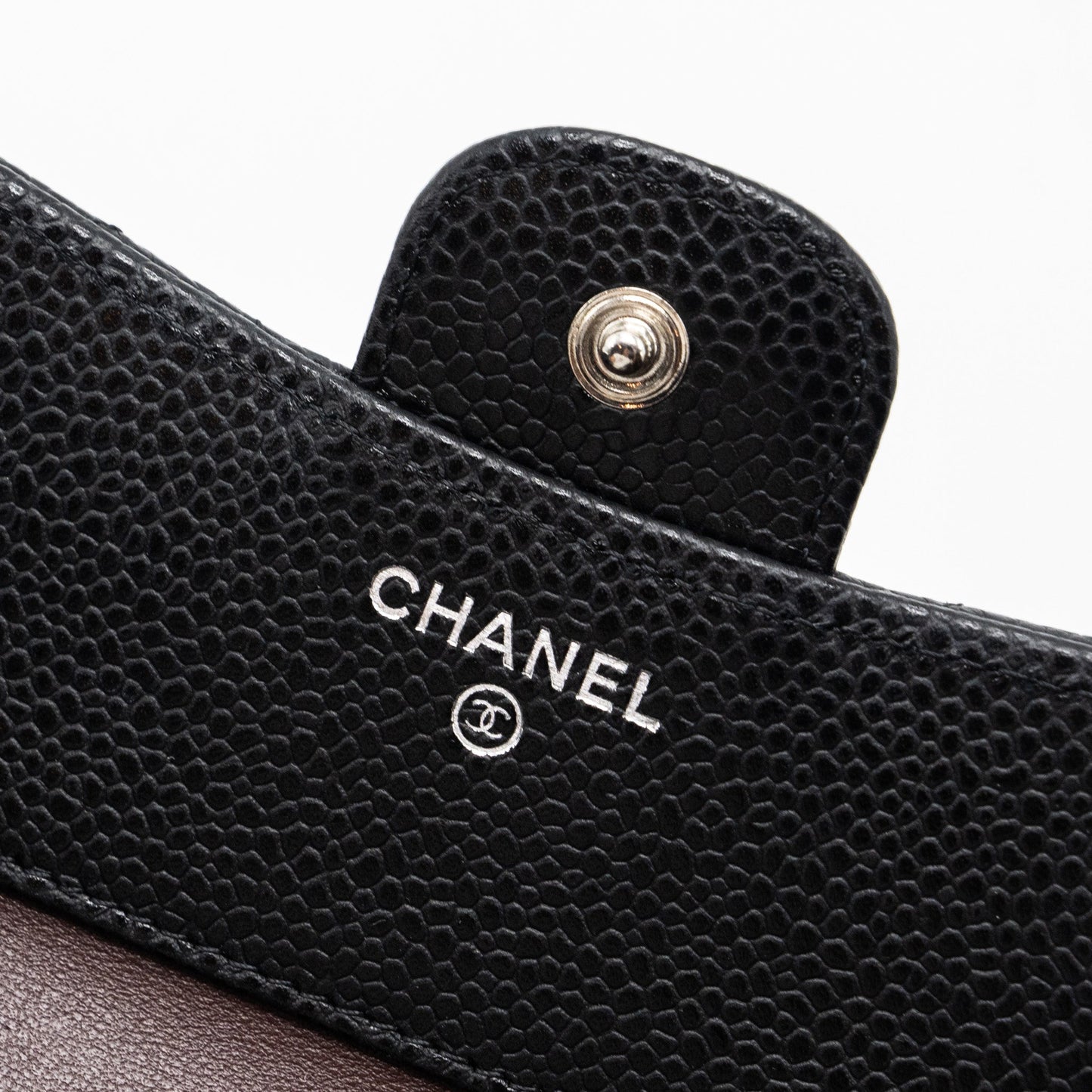 Chanel classic compact wallet caviar black