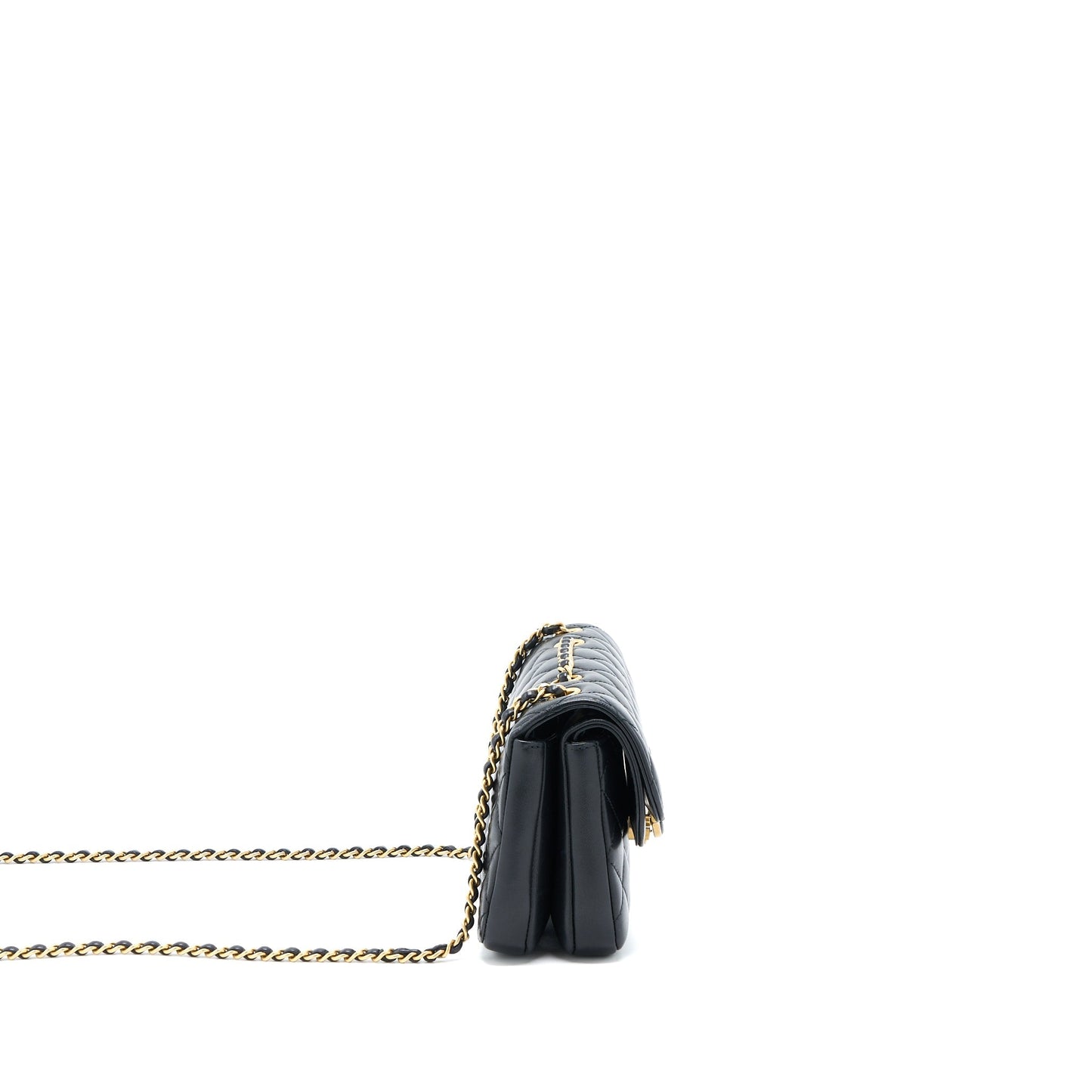 Chanel Small Enamel CC Flap Bag Lambskin Black