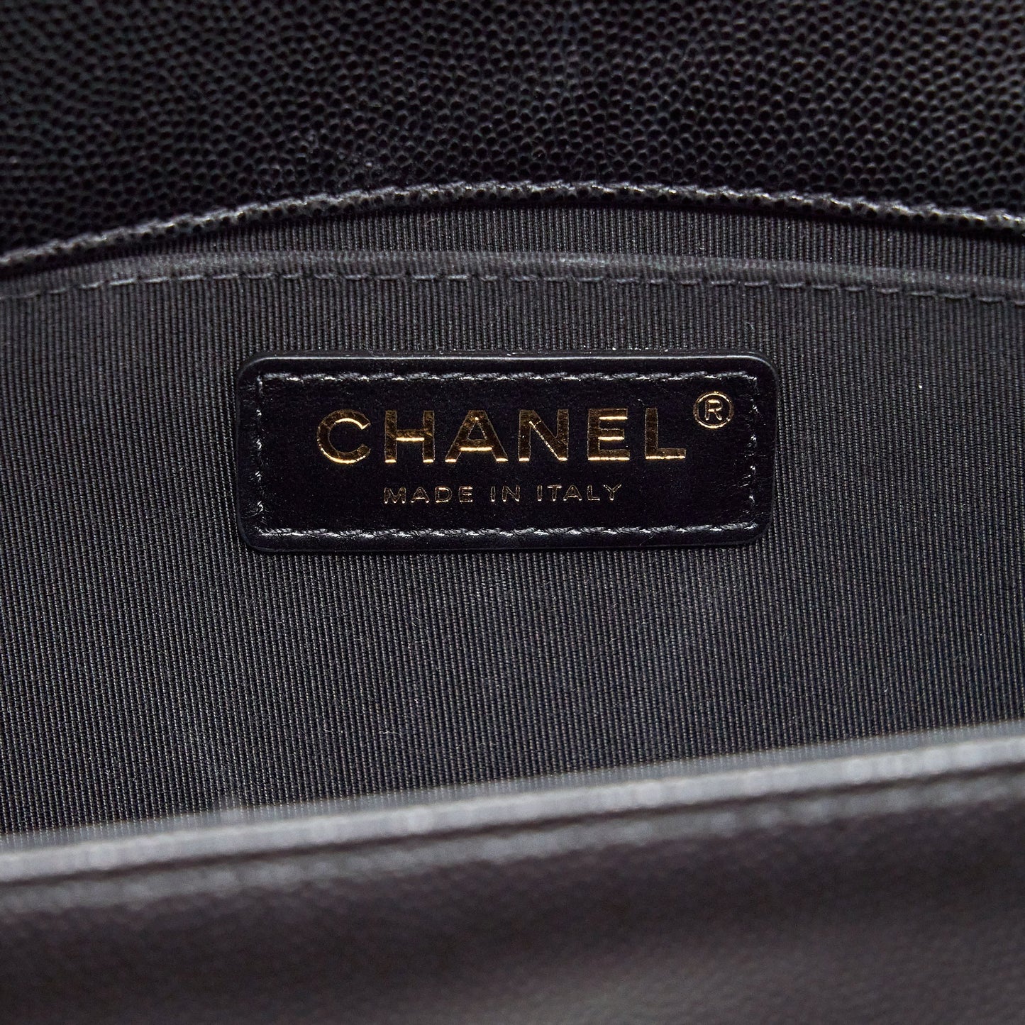 Chanel Medium Boy Bag Caviar Black With Brushed