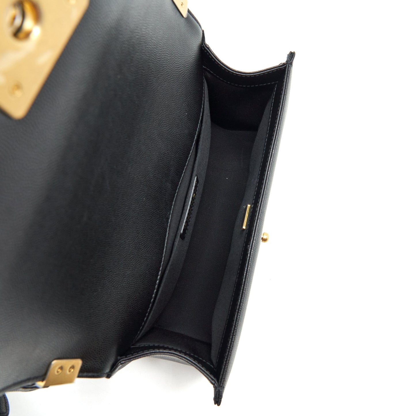 Chanel Medium Boy Bag Caviar Black With Brushed