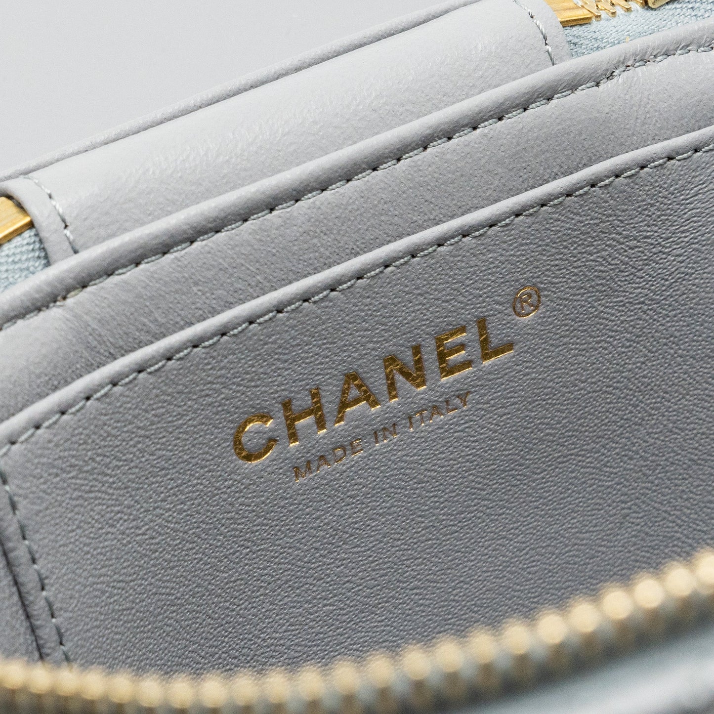 CHANEL Trendy CC Top Handle Vanity With Chain Lambskin Grey L