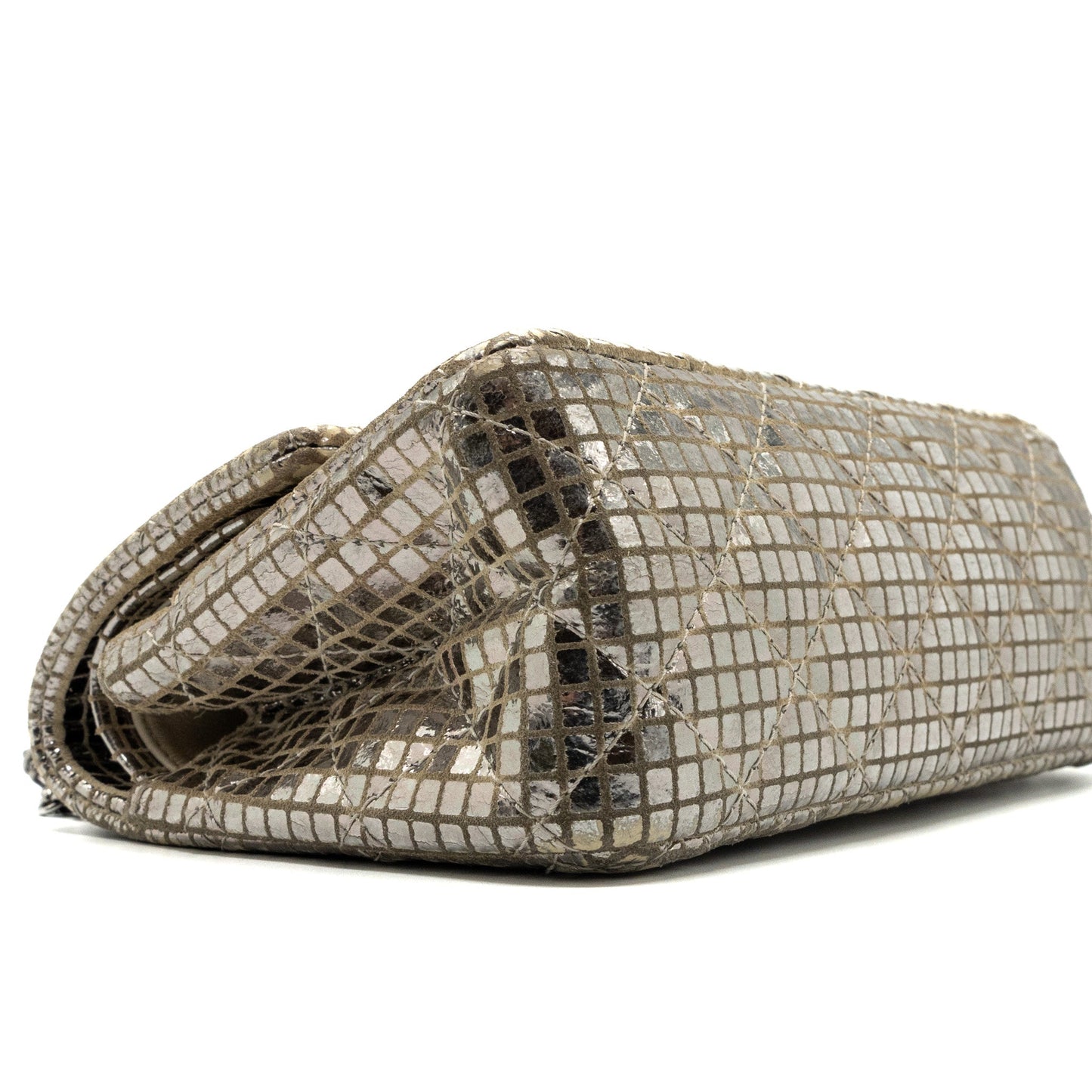 Chanel mini 2.55 reissue flap bag calfskin beige / silver