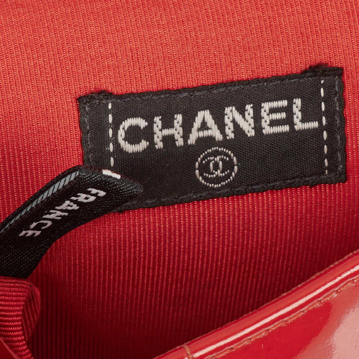 Chanel Red Patent Leather Chocolate Bar Waist Bag
