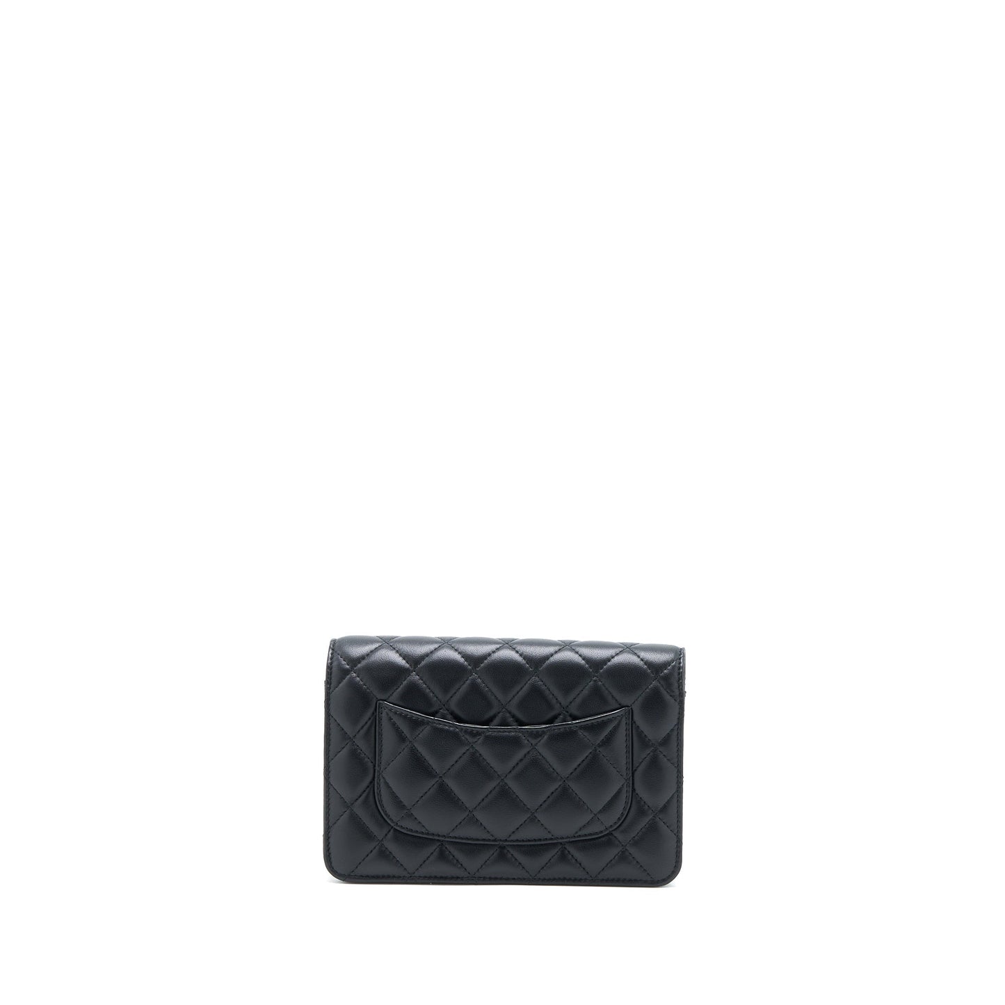 Chanel Pearl Crush Wallet On Chain Lambskin Black Brushed  (Microchip)