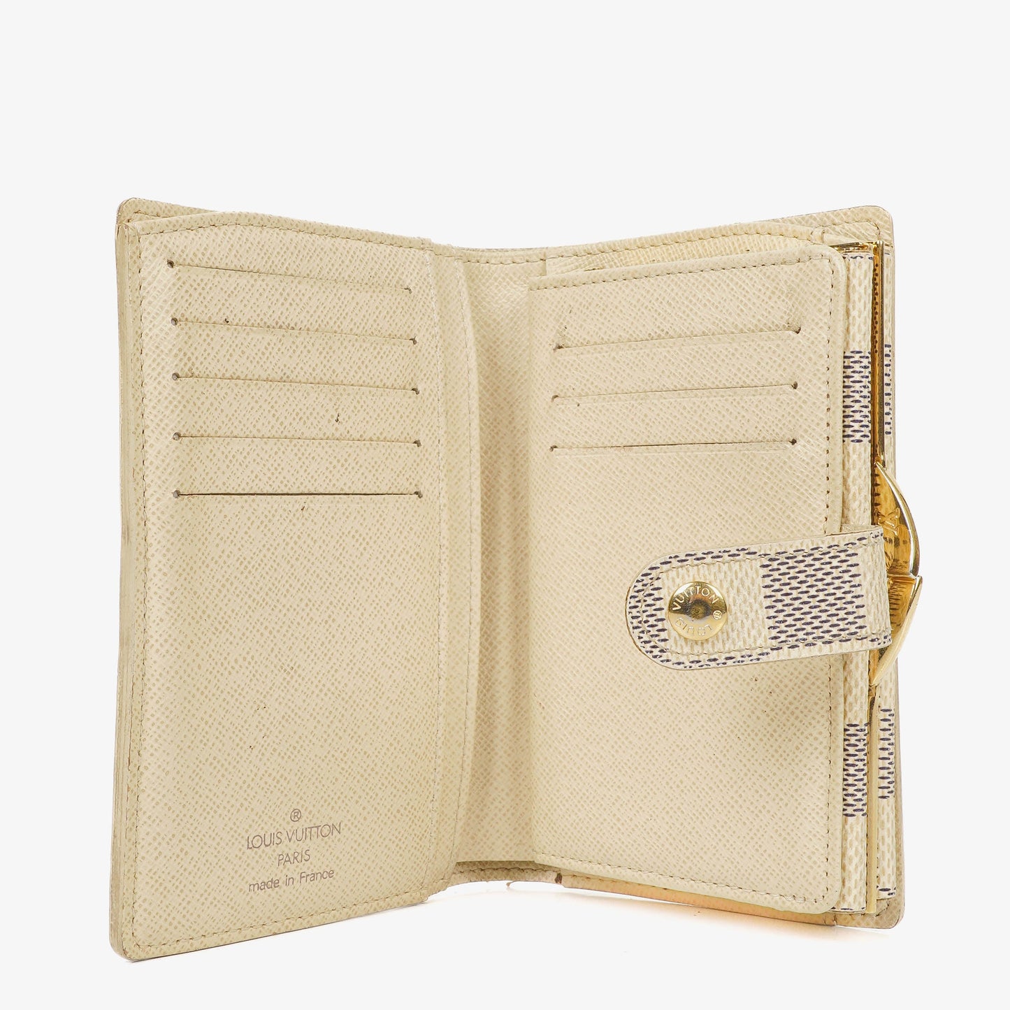 Louis Vuitton Port Feuille Vienoise Damier Azur Canvas French Purse Wallet