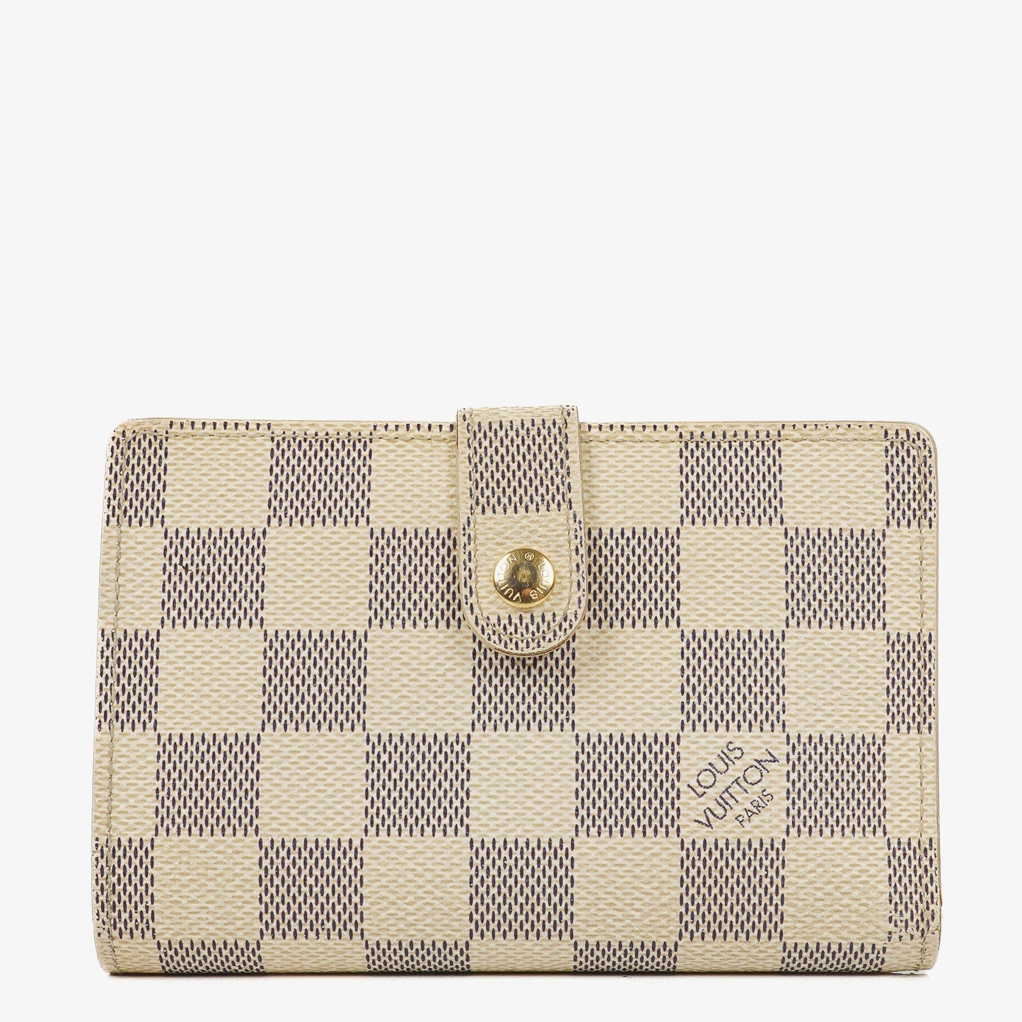 Louis Vuitton Port Feuille Vienoise Damier Azur Canvas French Purse Wallet