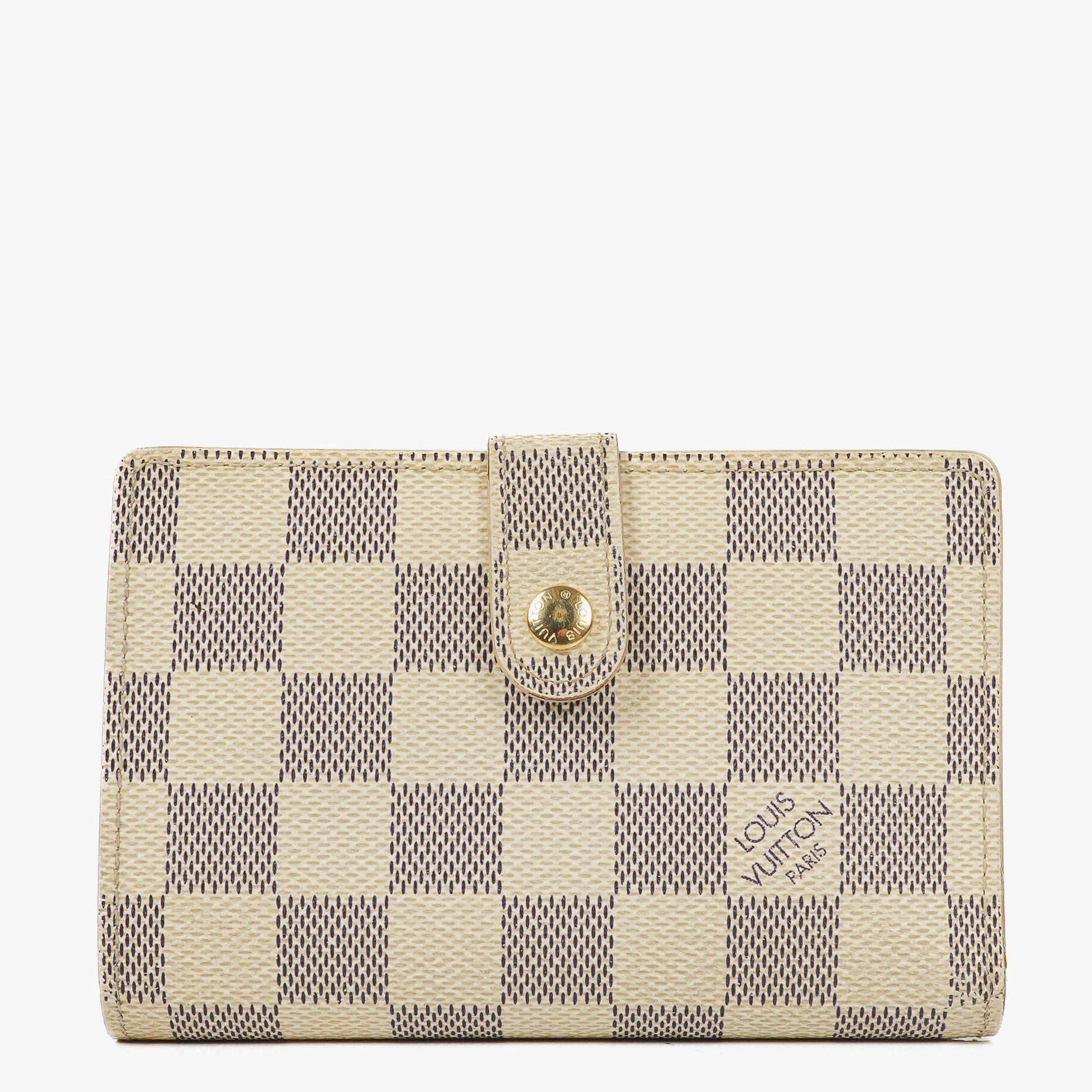 Louis Vuitton Port Feuille Vienoise Damier Azur Canvas French Purse Wallet