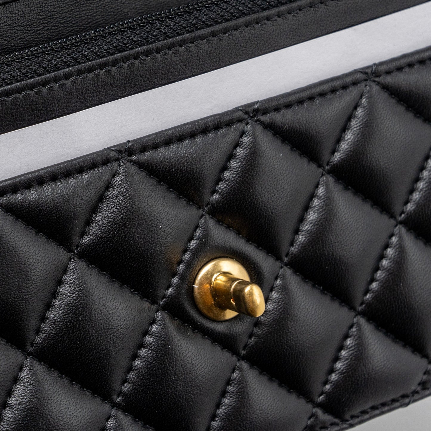 Chanel 23k Pearl Crush Wallet On Chain Lambskin Black  (Microchip)