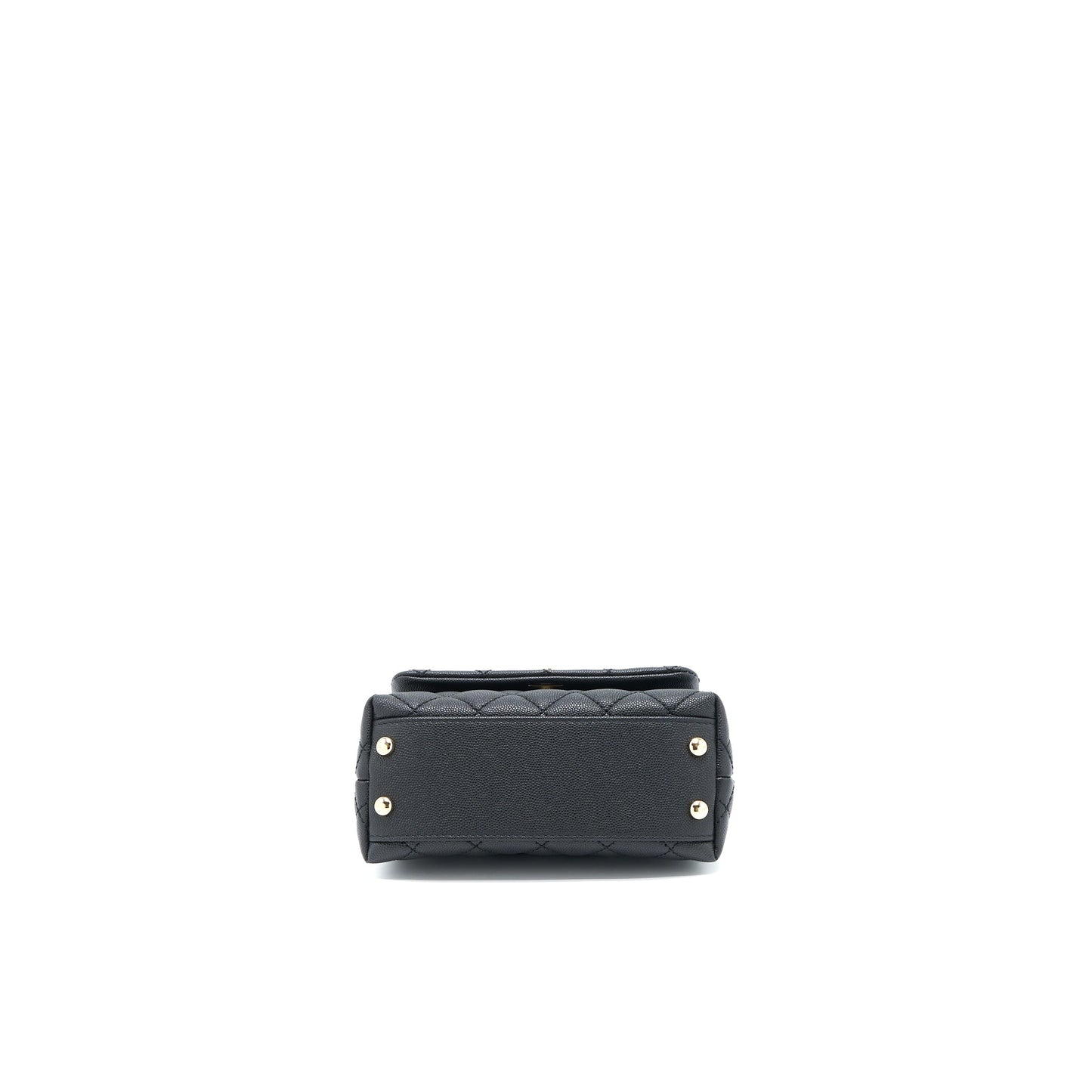 Chanel Mini Coco Handle Caviar Black/Burgundy Handle L