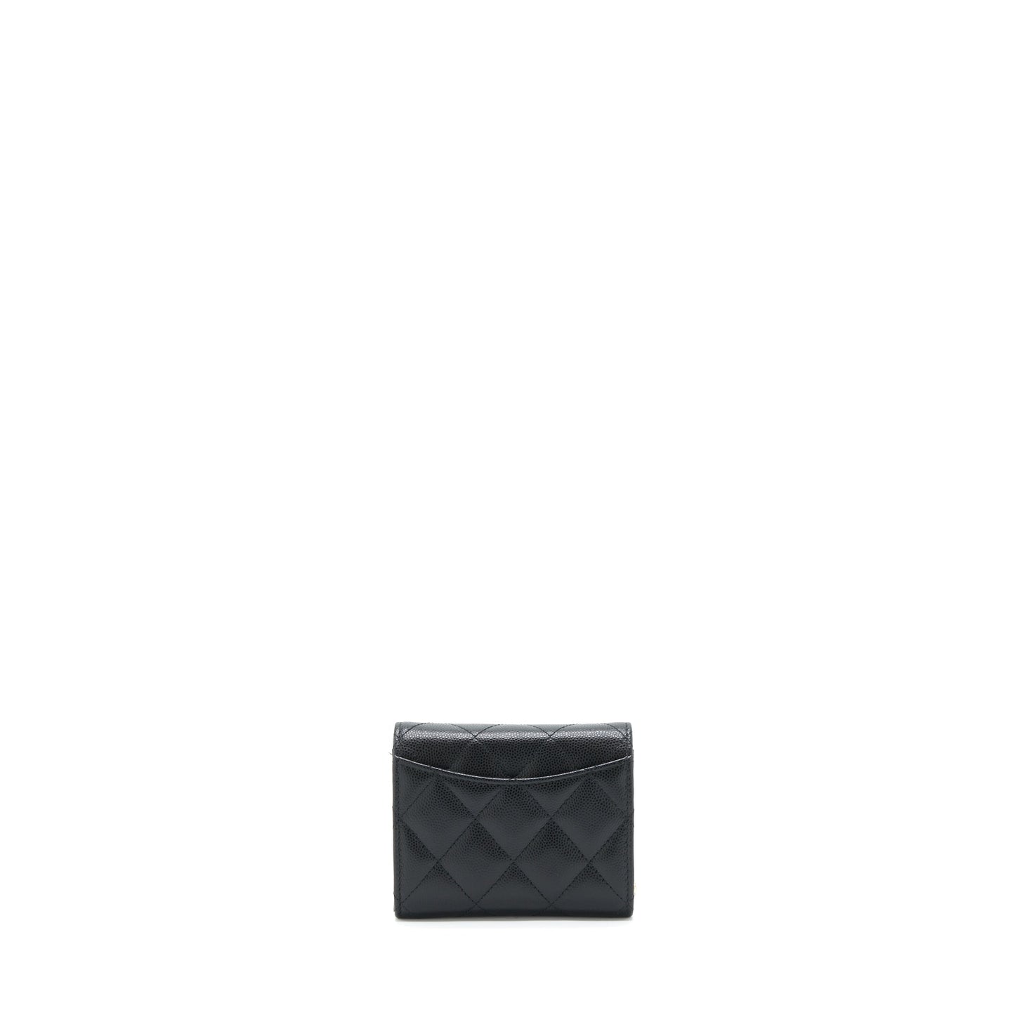 Chanel 22P Card Holder With Chains Caviar Black L