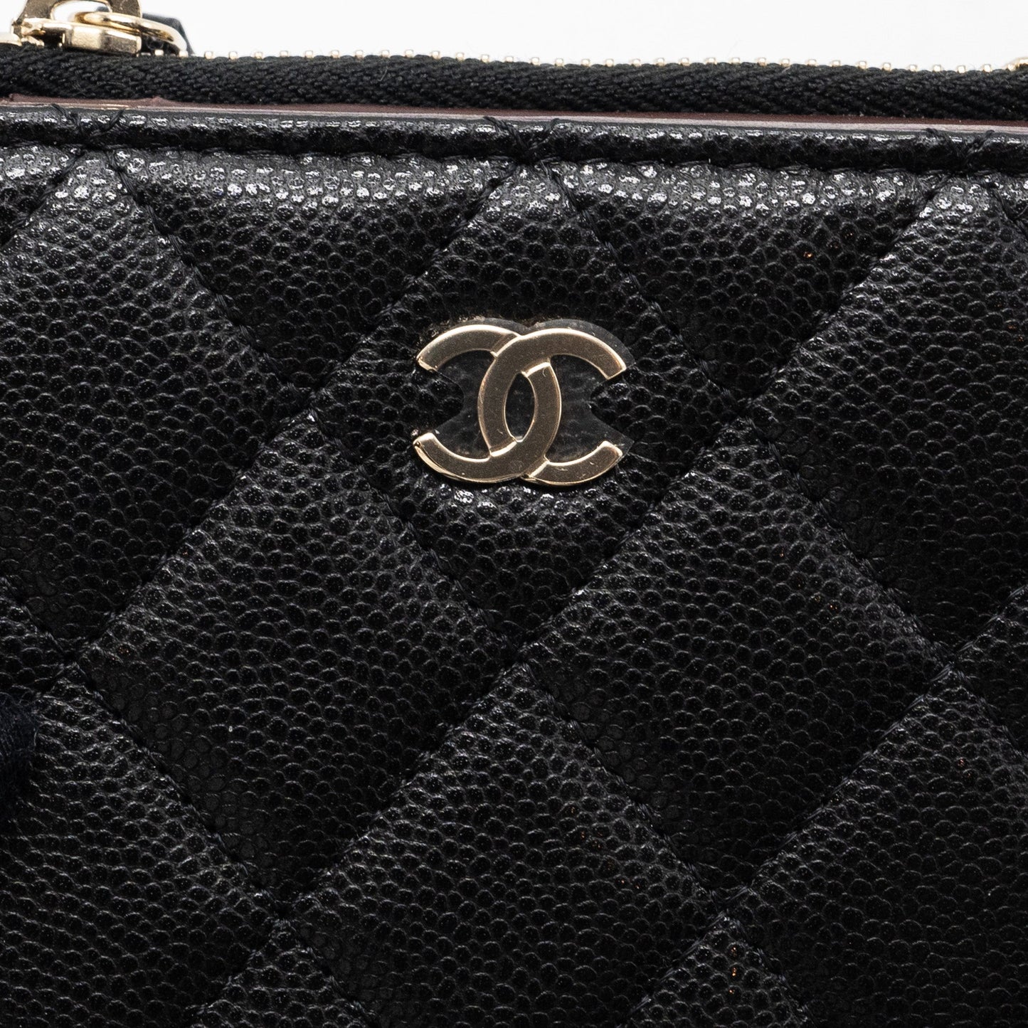 Chanel quilted fold wallet caviar black L (microchip)