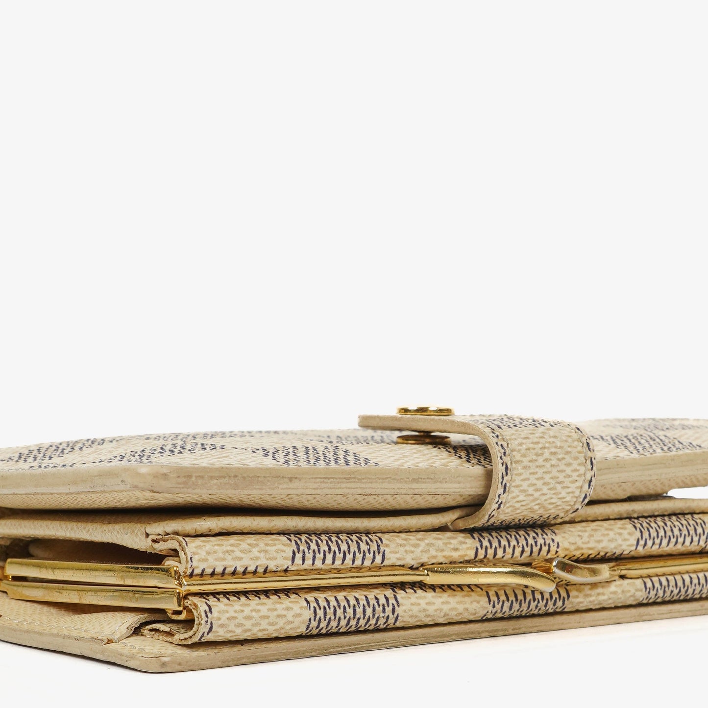 Louis Vuitton Port Feuille Vienoise Damier Azur Canvas French Purse Wallet
