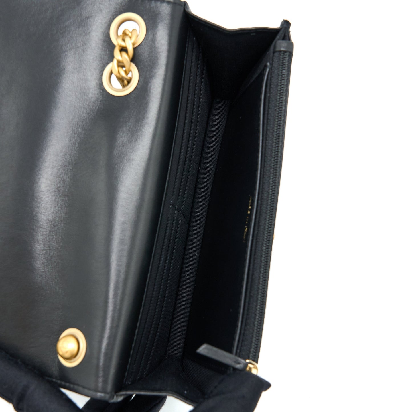 Chanel 22K Gold Pillar Wallet On Chain Lambskin Black