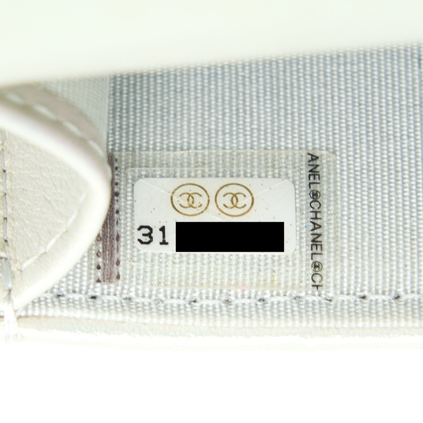 Chanel 19 Phone Pouch With Chain Iridescent White