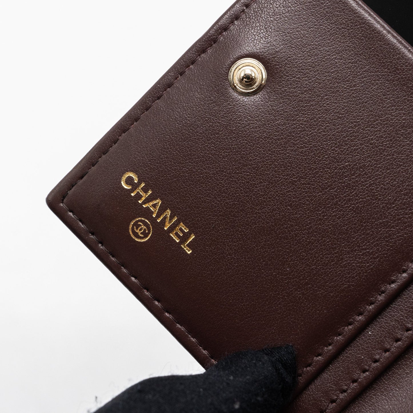 Chanel quilted fold wallet caviar black L (microchip)
