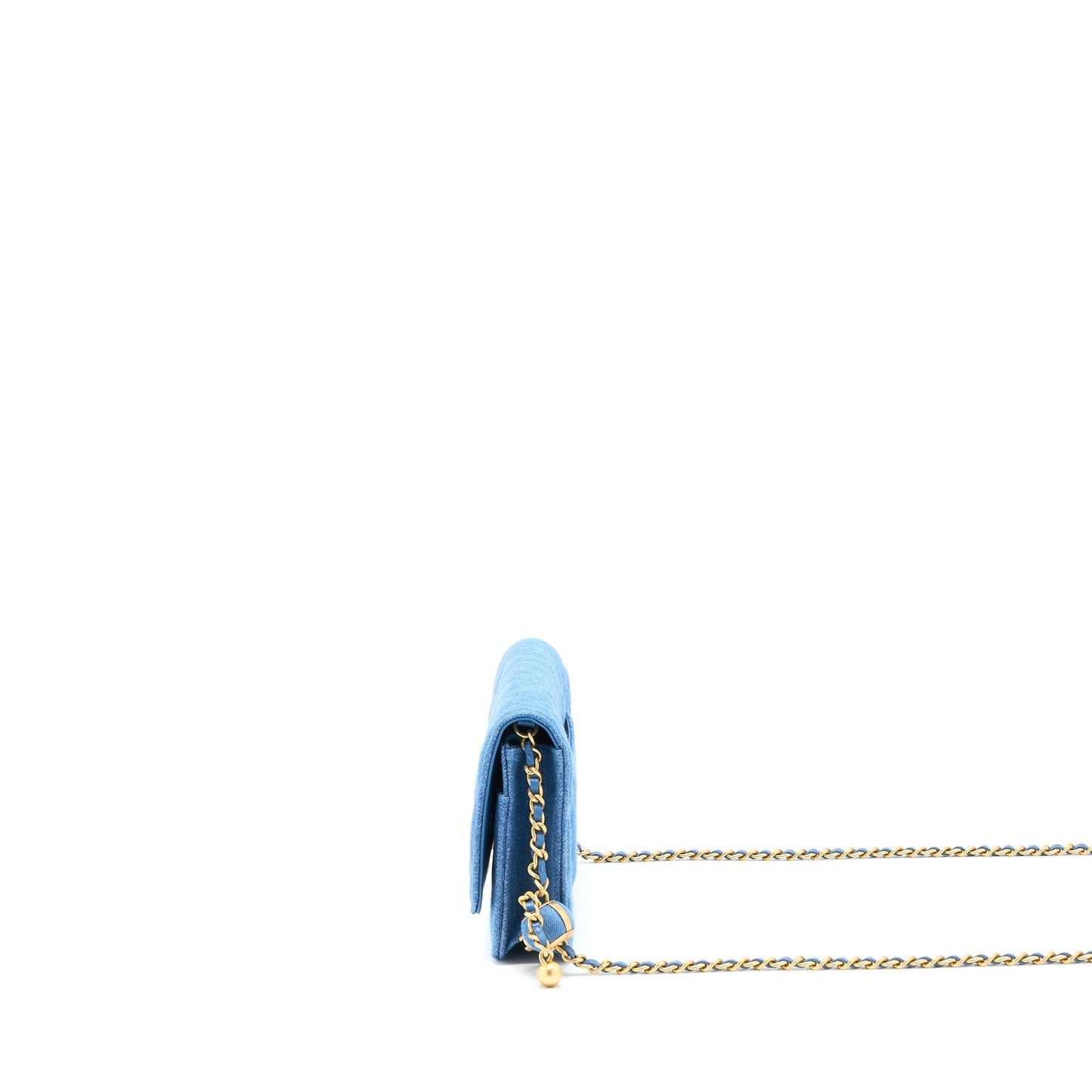 Chanel Pearl Crush Wallet On Chain Denim  (Microchip)