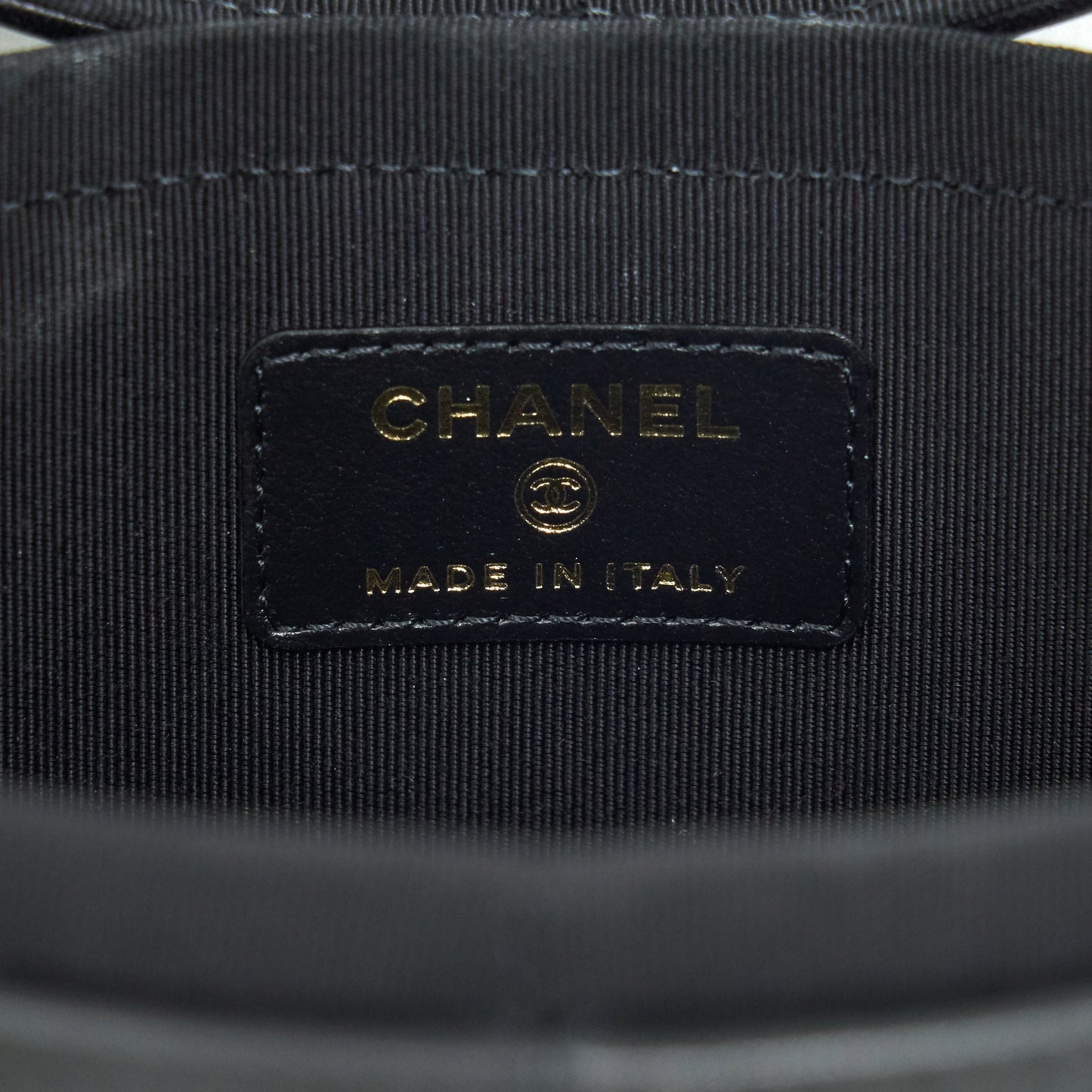 Chanel small vanity with chain lambskin black L