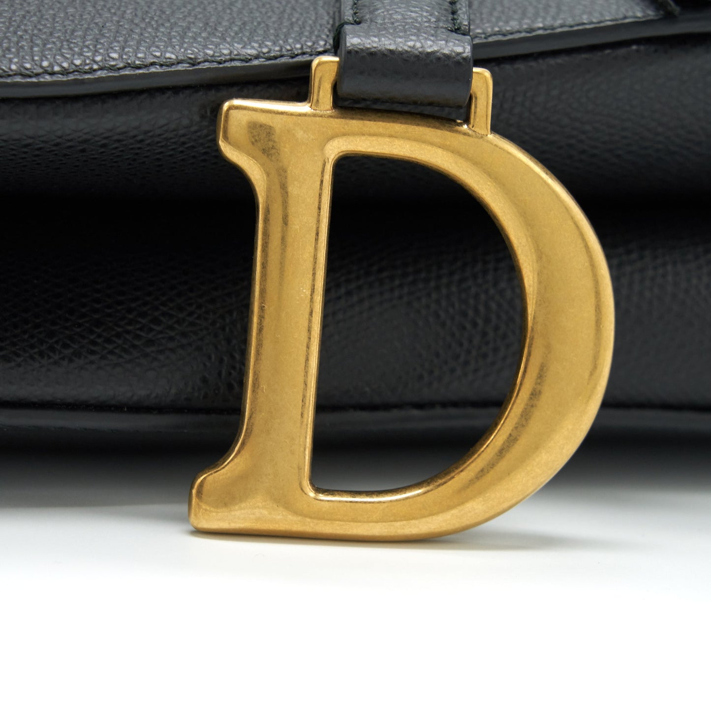 Dior Medium Saddle Purse Grained Calfskin Black