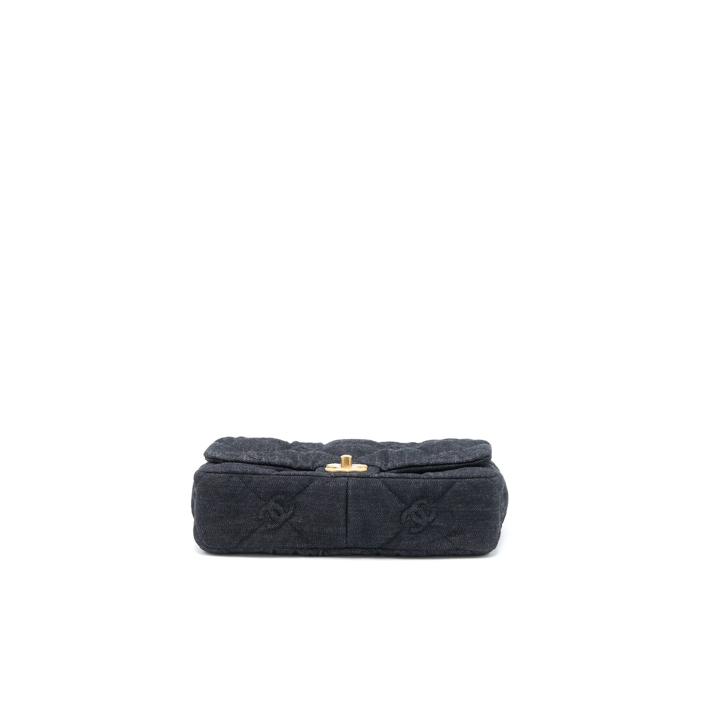 Chanel 22S Giant Chain Flap Shoulder Bag Denim Dark Blue Brushed  (Microchip)