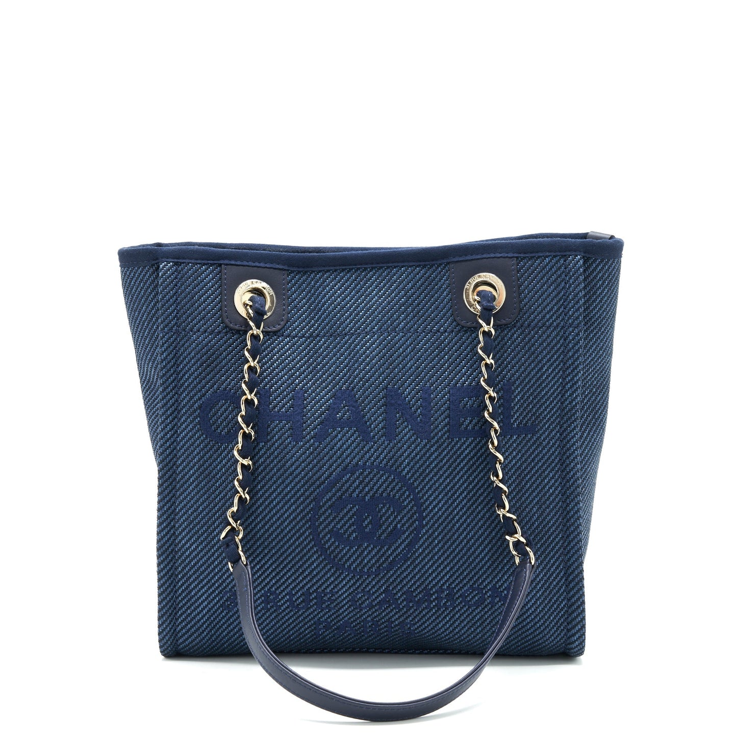 Chanel Small Deauville Tote bag Denim blue