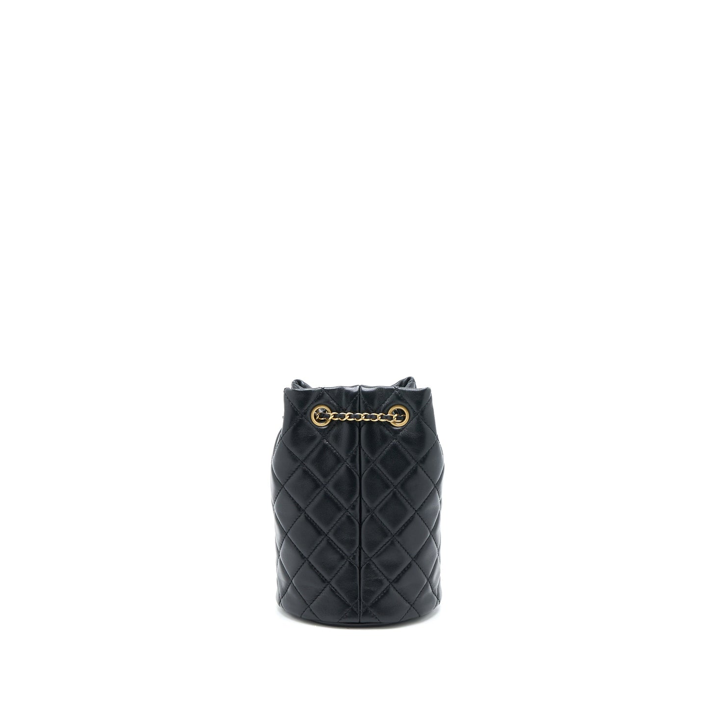 Chanel 22S Pearl Crush Bucket Bag Lambskin Black Brushed  (Microchip)