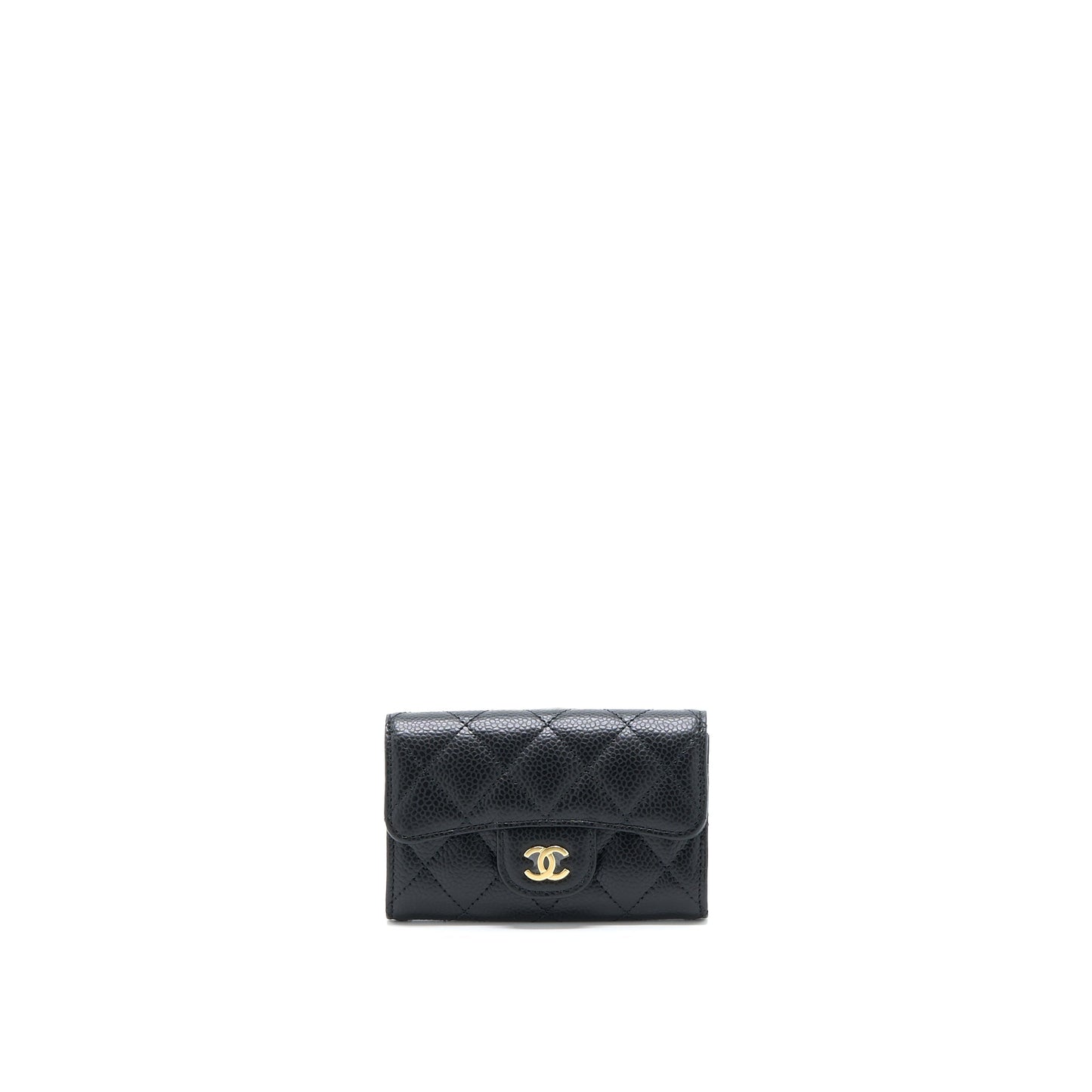 Chanel Classic Quilted Flap Card Holder Caviar Black  (Microchip)