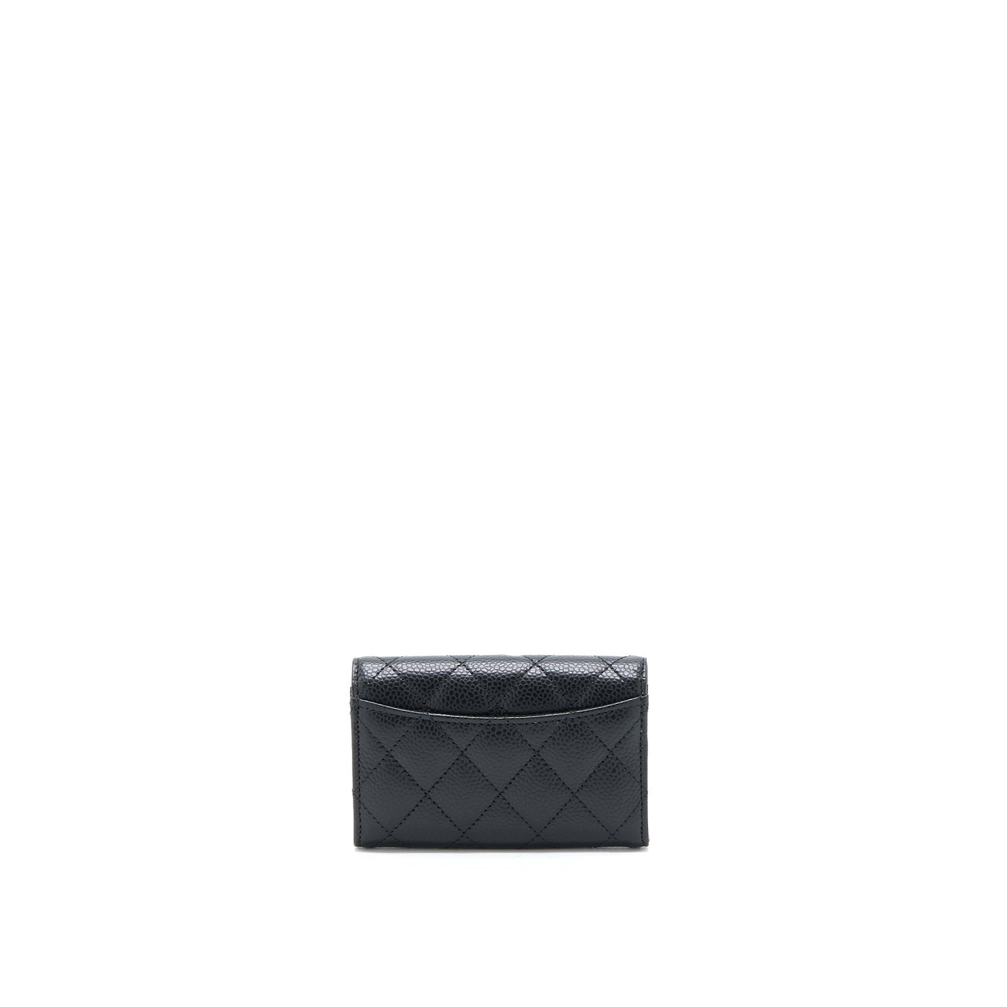 Chanel Classic Quilted Flap Card Holder Caviar Black  (Microchip)