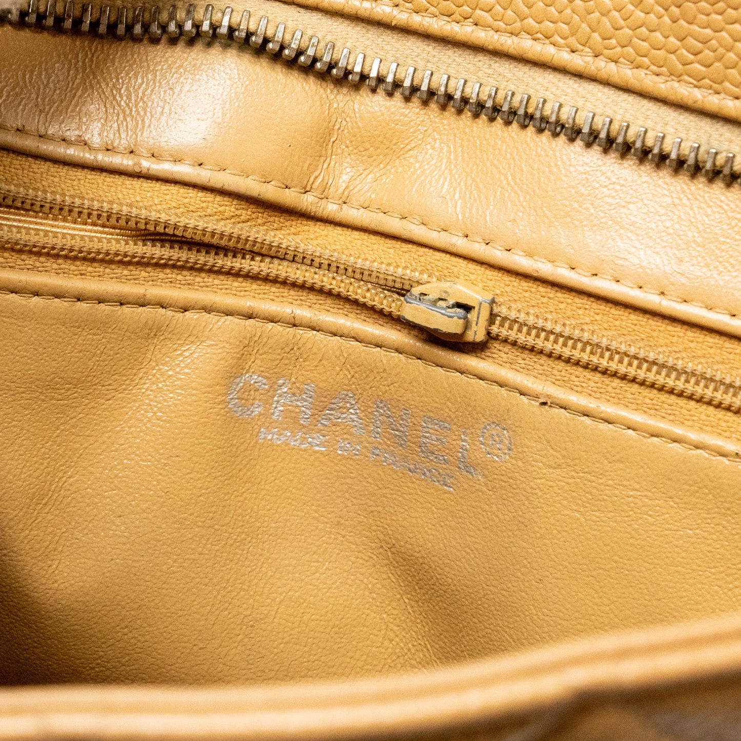 CHANEL  Medallion Tote Bag Caviar Beige