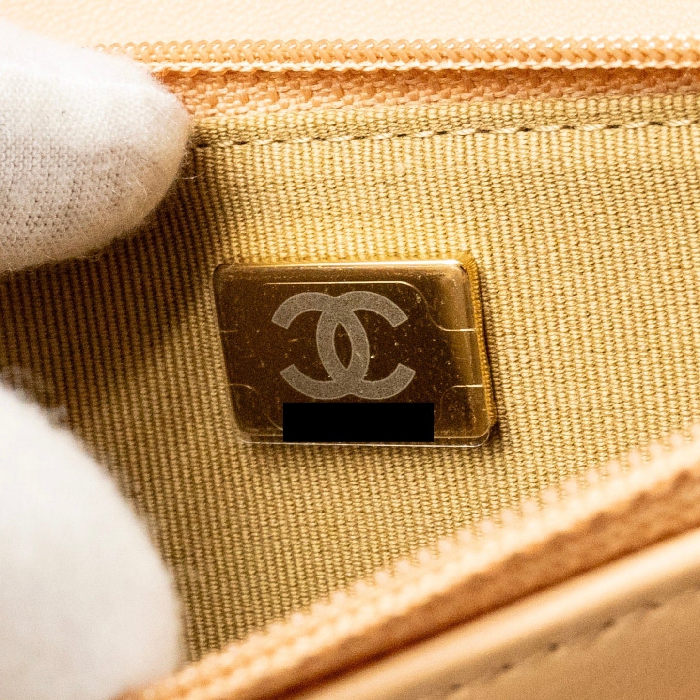 Chanel Pearl Crush Wallet On Chain Lambskin Beige  (microchip)