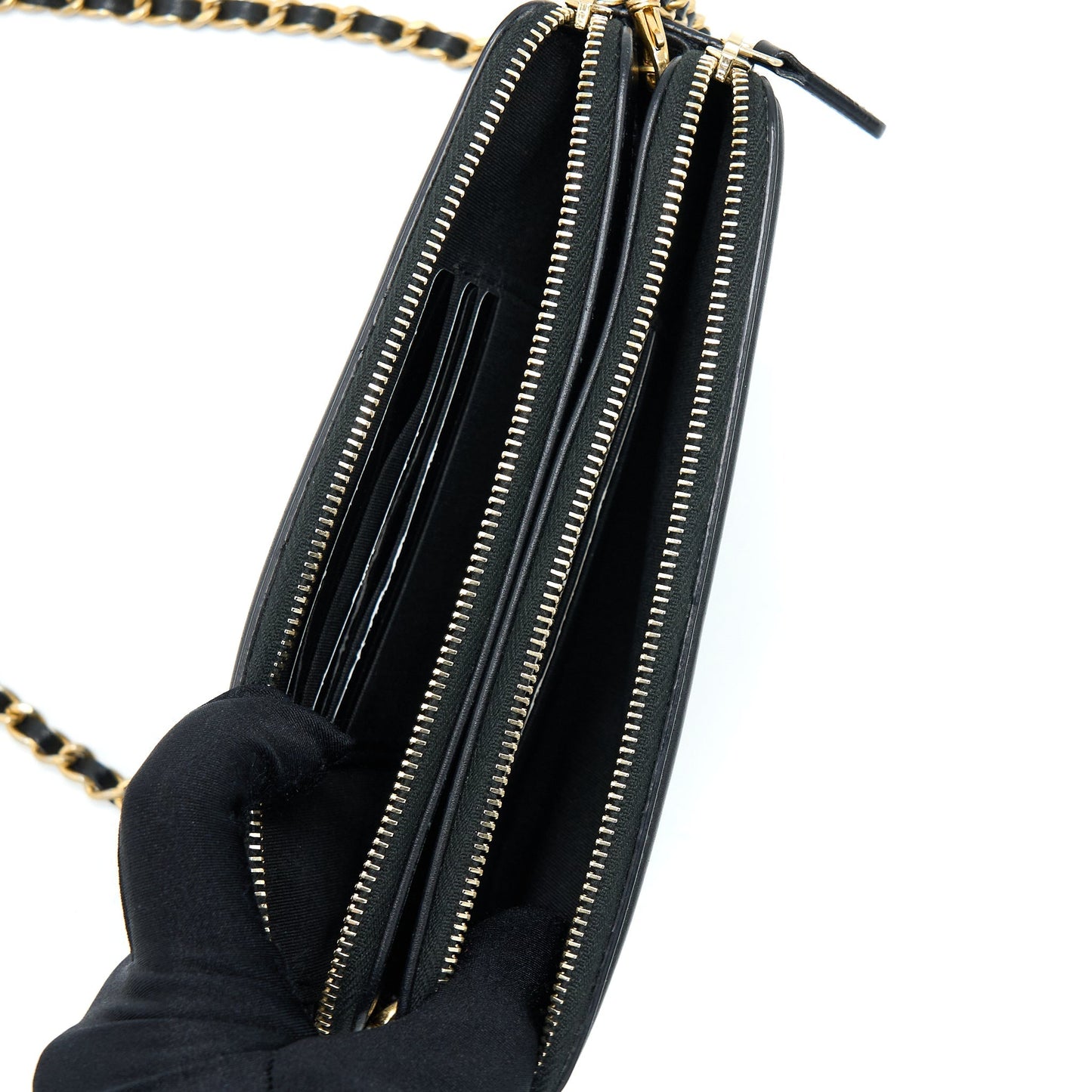 Chanel Filigree Long Wallet On Chain Caviar Black