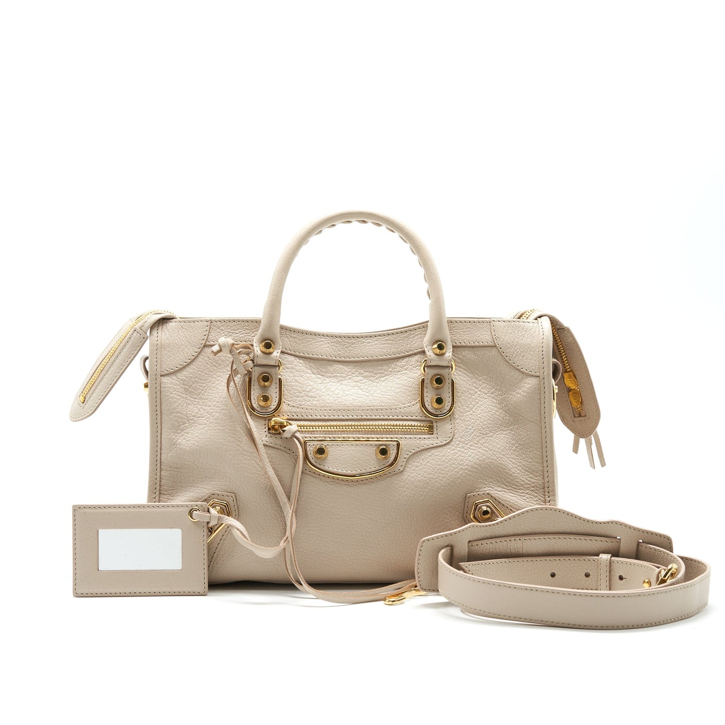 BALENCIAGA SMALL METALLIC BEIGE