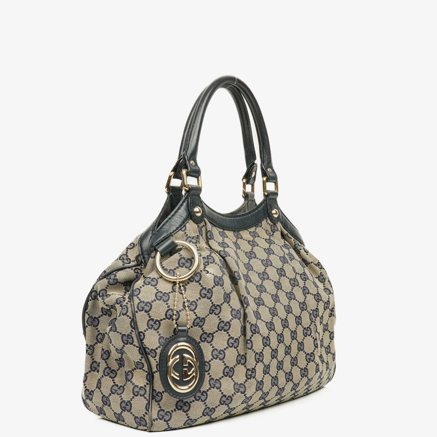 Gucci Monogram Canvas Sukey Shoulder Hobo Bag
