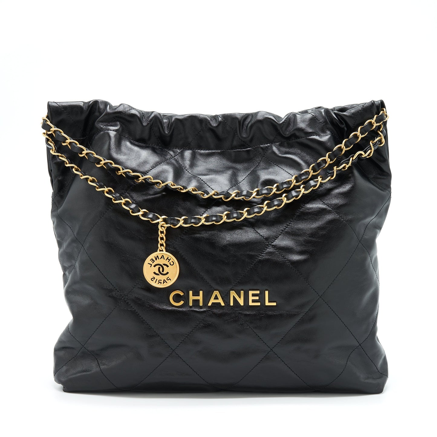 Chanel 22 Bag Shiny Calfskin Black